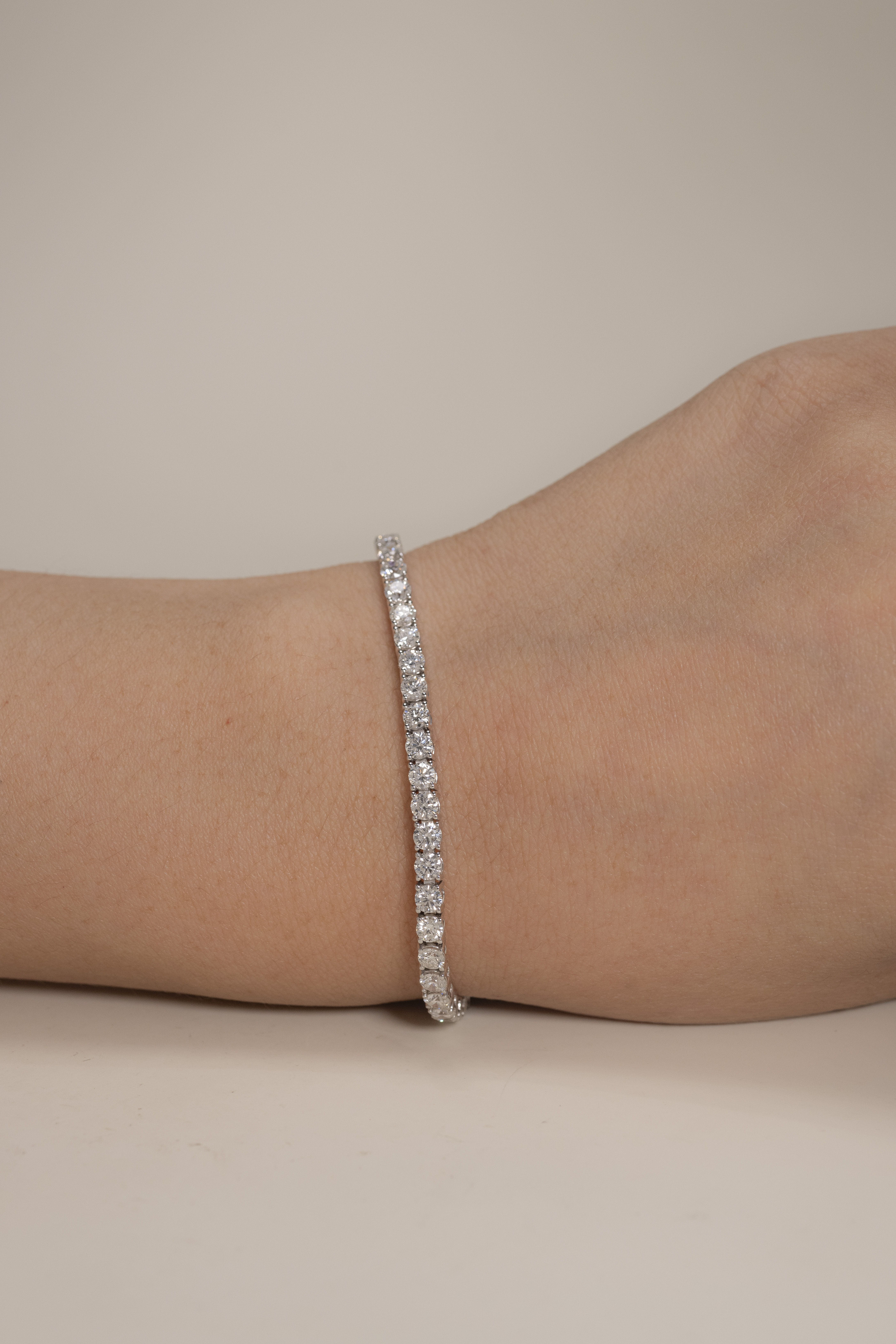18K Four Prongs  3.0mm Tennis Diamond Bracelet