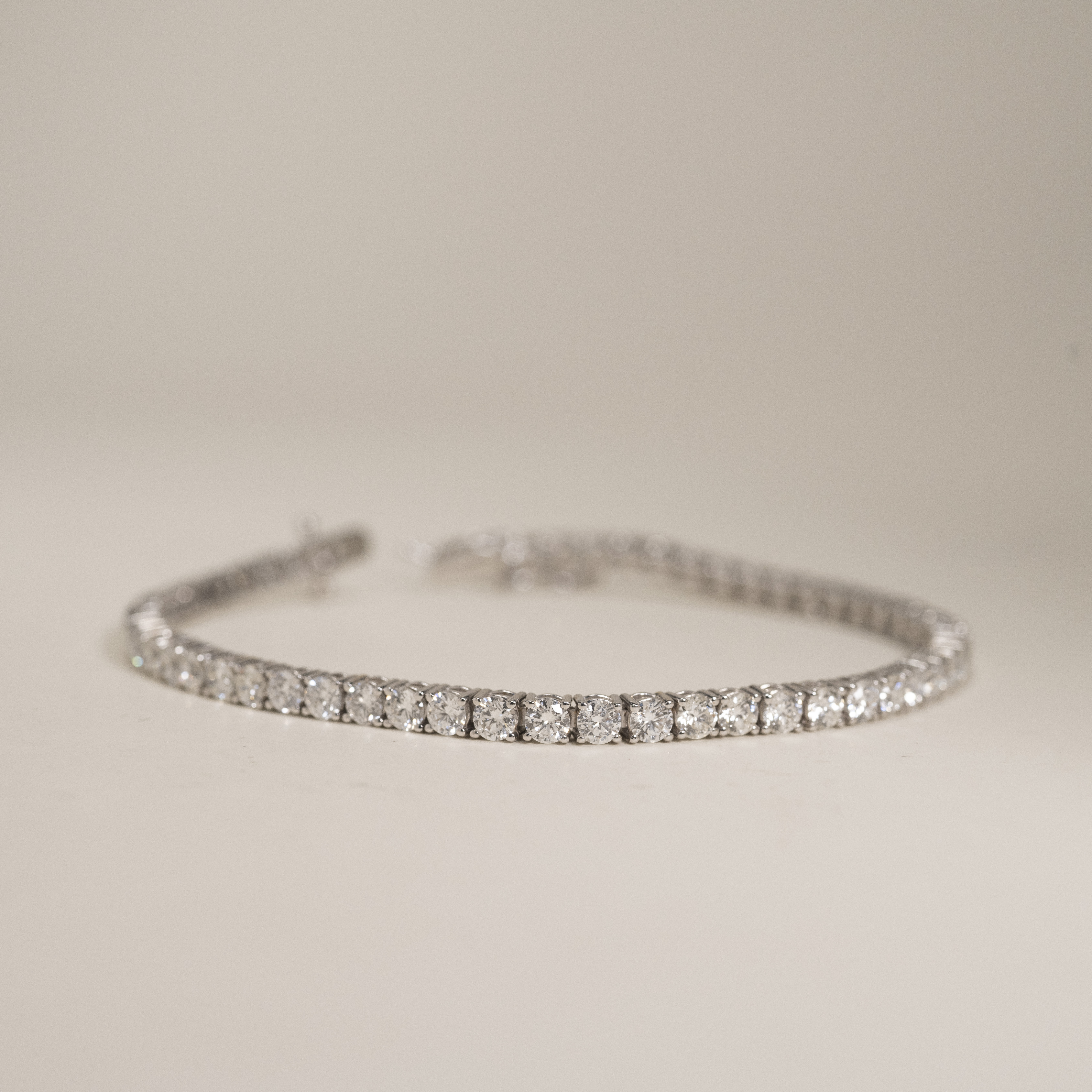 18K Four Prongs  3.0mm Tennis Diamond Bracelet