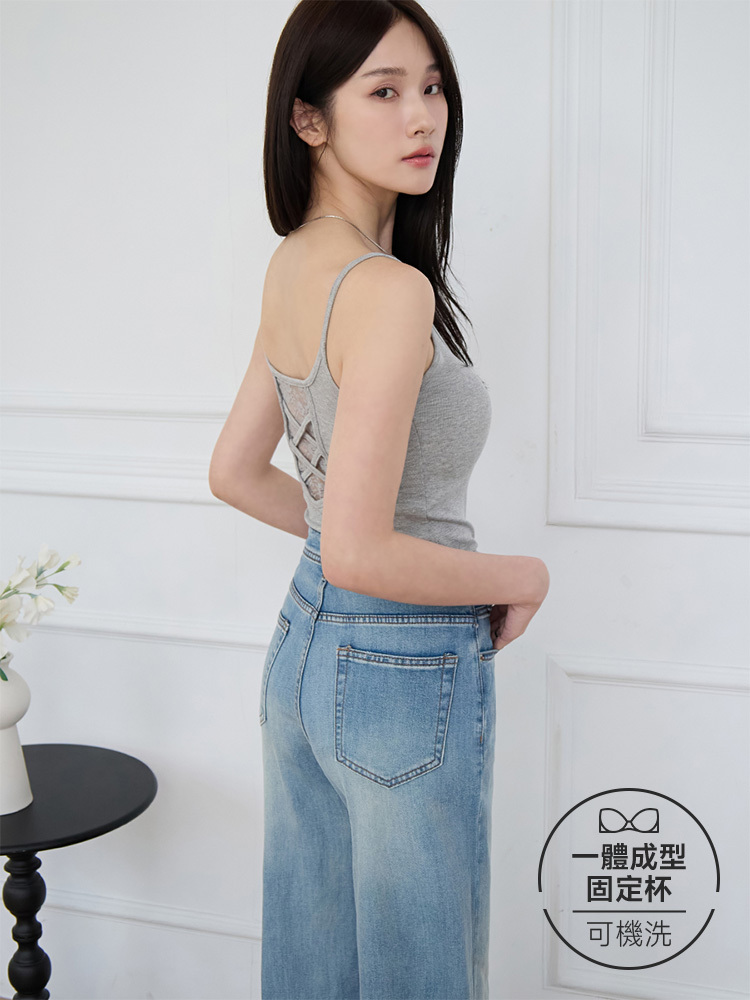 後背交叉蕾絲鏤空bra top（11038）