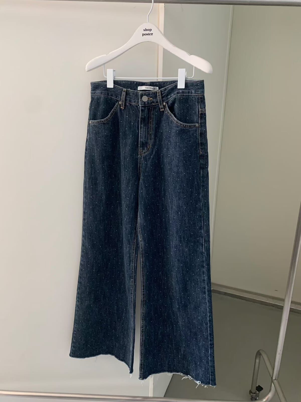 PS6208 高腰閃閃小珠點點蘇蘇牛仔褲