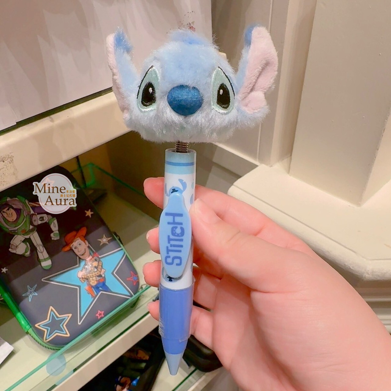 史迪奇 Stitch 絨毛大頭搖頭 圓珠筆 星際寶貝 Lilo & Stitch -香港迪士尼樂園