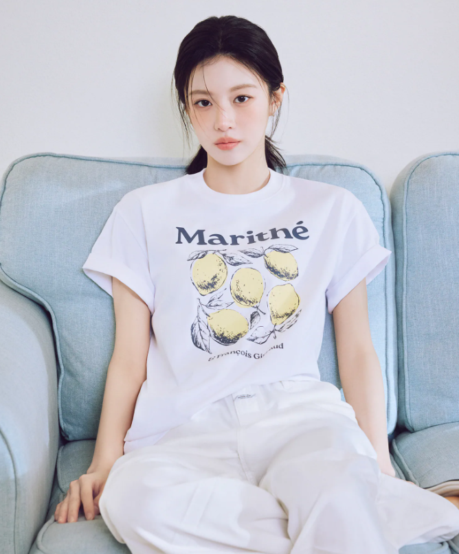 韓國代購 Marithe MFG46UTS215 透氣涼感檸檬印花短袖上衣