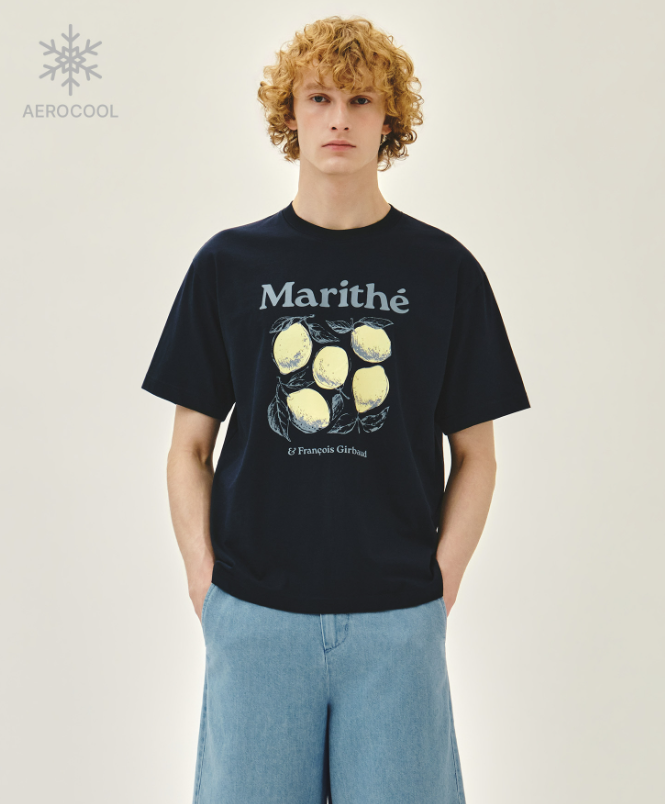 韓國代購 Marithe MFG46UTS215 透氣涼感檸檬印花短袖上衣