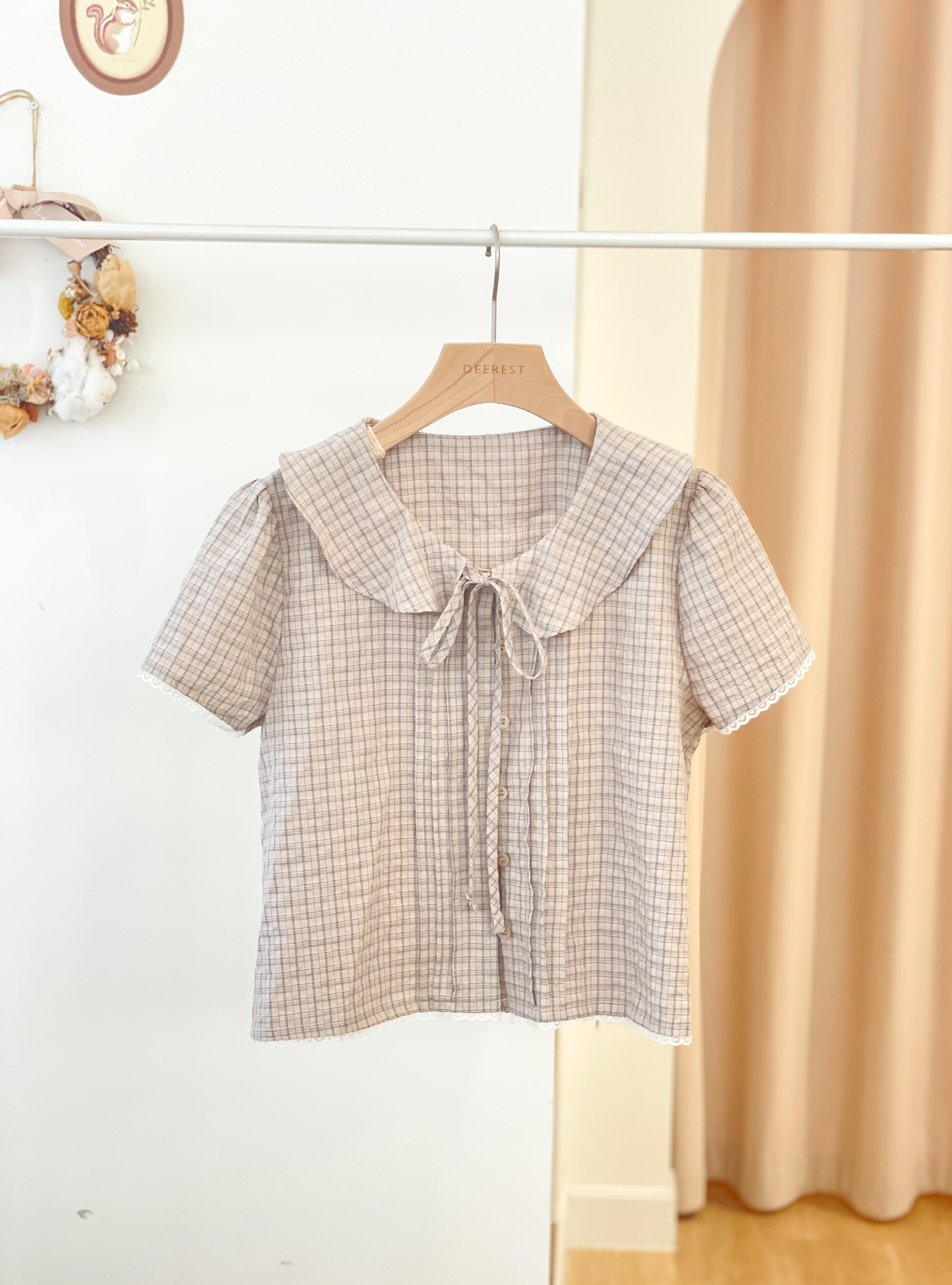 T1556 Cleo Checkered Blouse