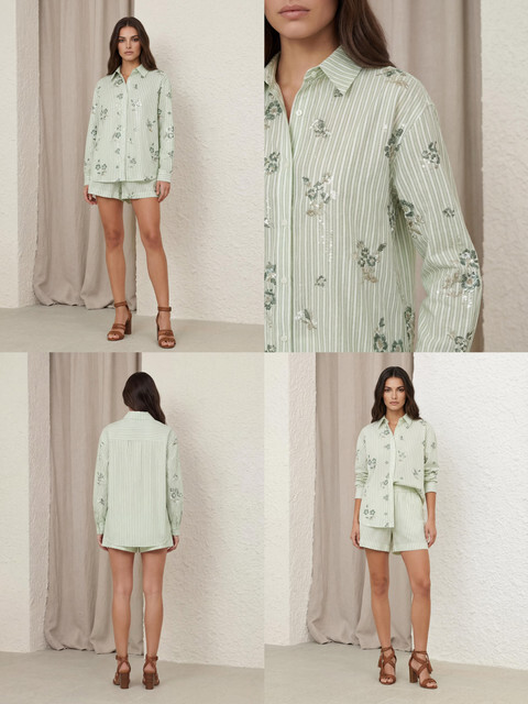 1GI0521-015 [GIOVANNI] Anais Chemises 綠色 (EU)