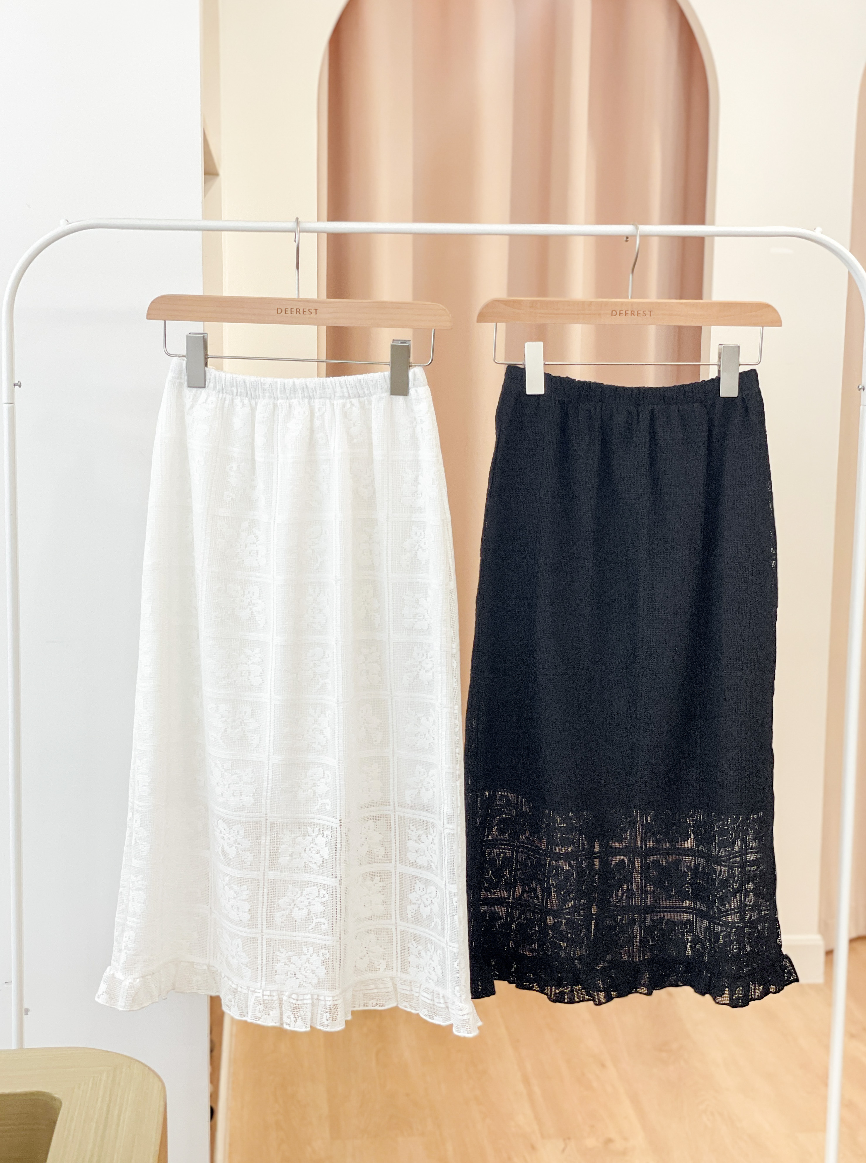SK616 Crochet Hollow Midi Skirt