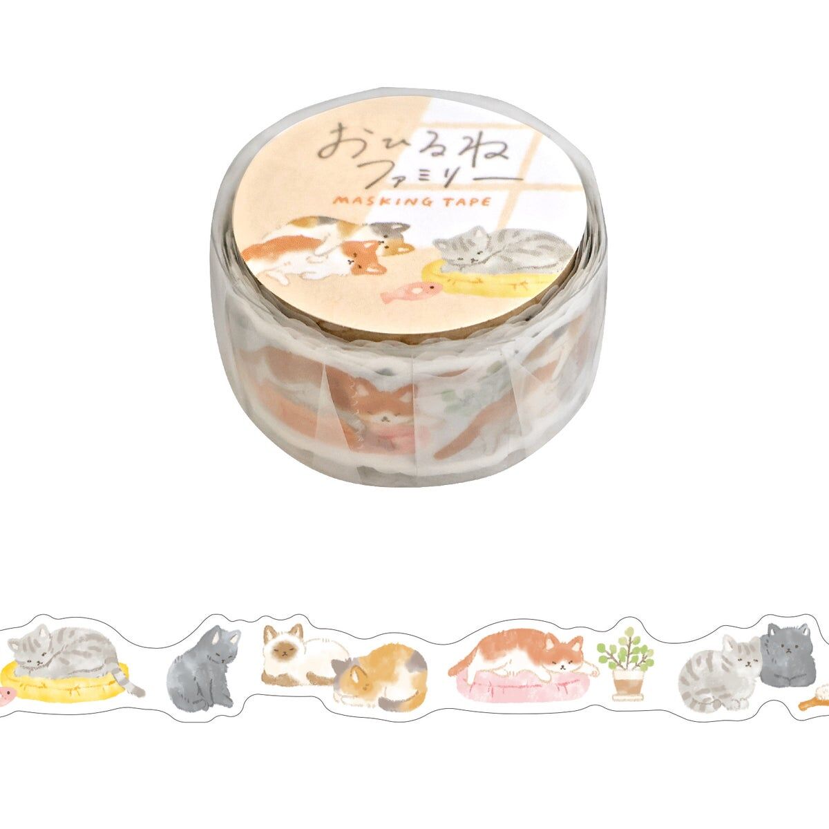 MIND WAVE 紙膠帶: Ohirune Family 95677 貓山一家