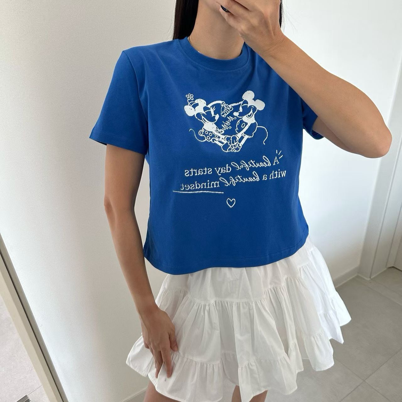 米奇米妮印圖簽字T