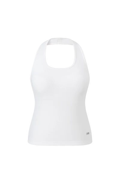 AB031 Verish【Cotton | 柔軟舒適】棉質羅紋繞頸Bra Top (附胸墊)