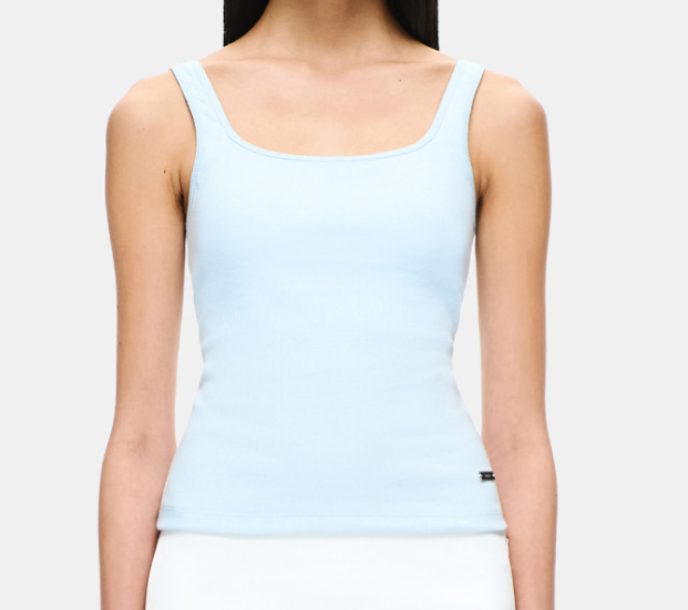 AB029 Verish【Cotton | 柔軟舒適】棉質羅紋方領Bra Top (附胸墊)
