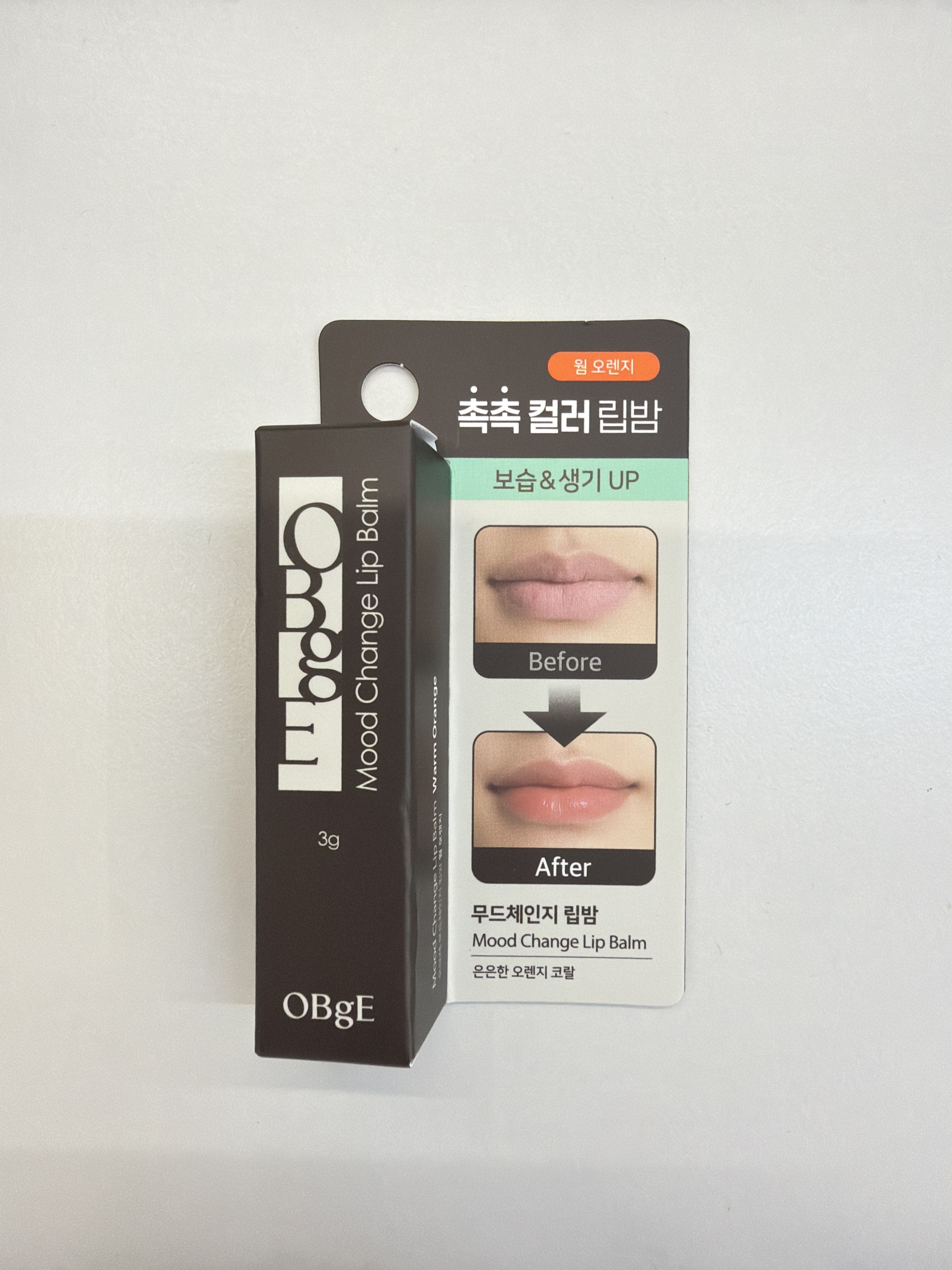 SY10 OBgE Mood Change Lip Balm 溫感變色潤唇膏 3g -橙紅色