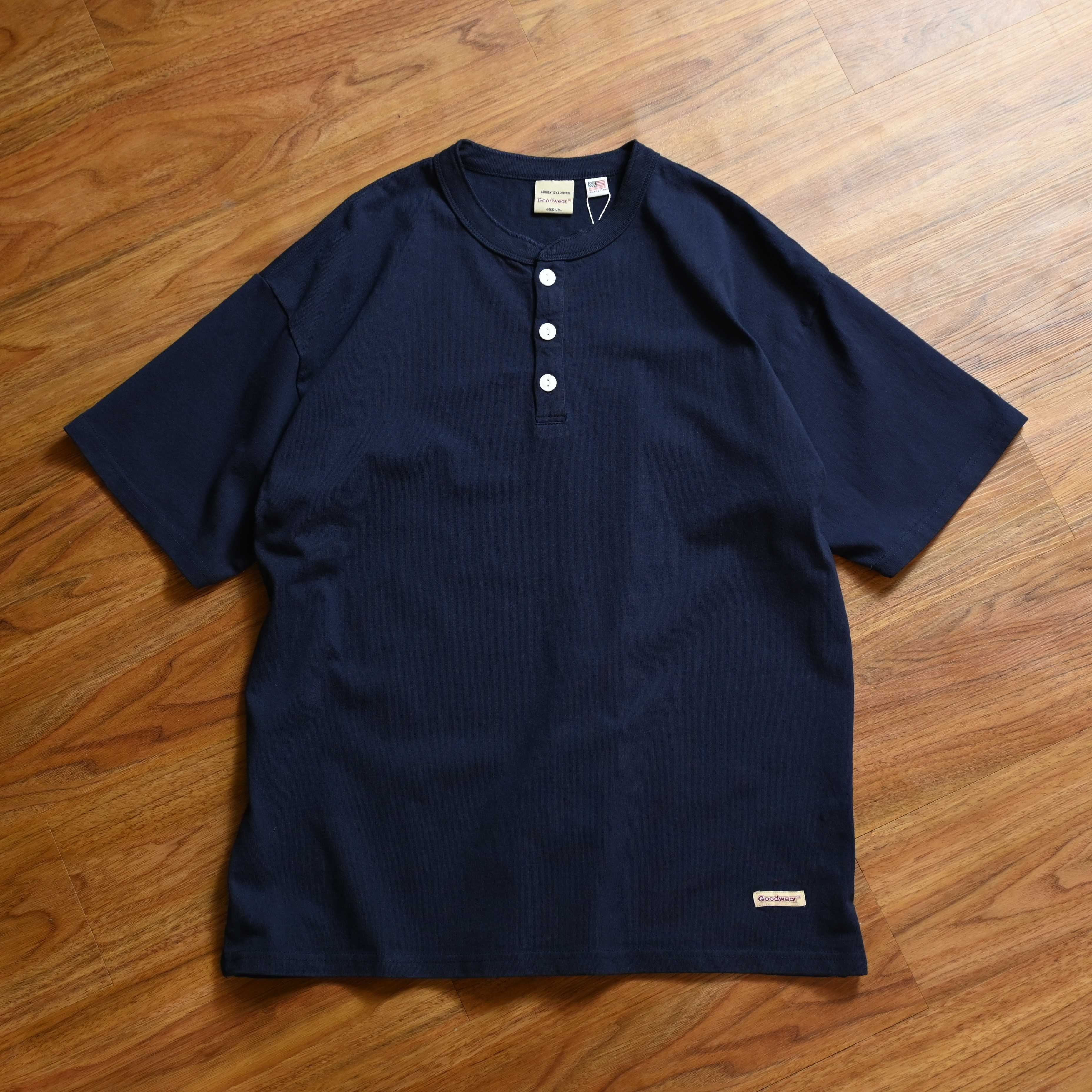 Goodwear Japan USA Cotton Henley Neck Big Tee