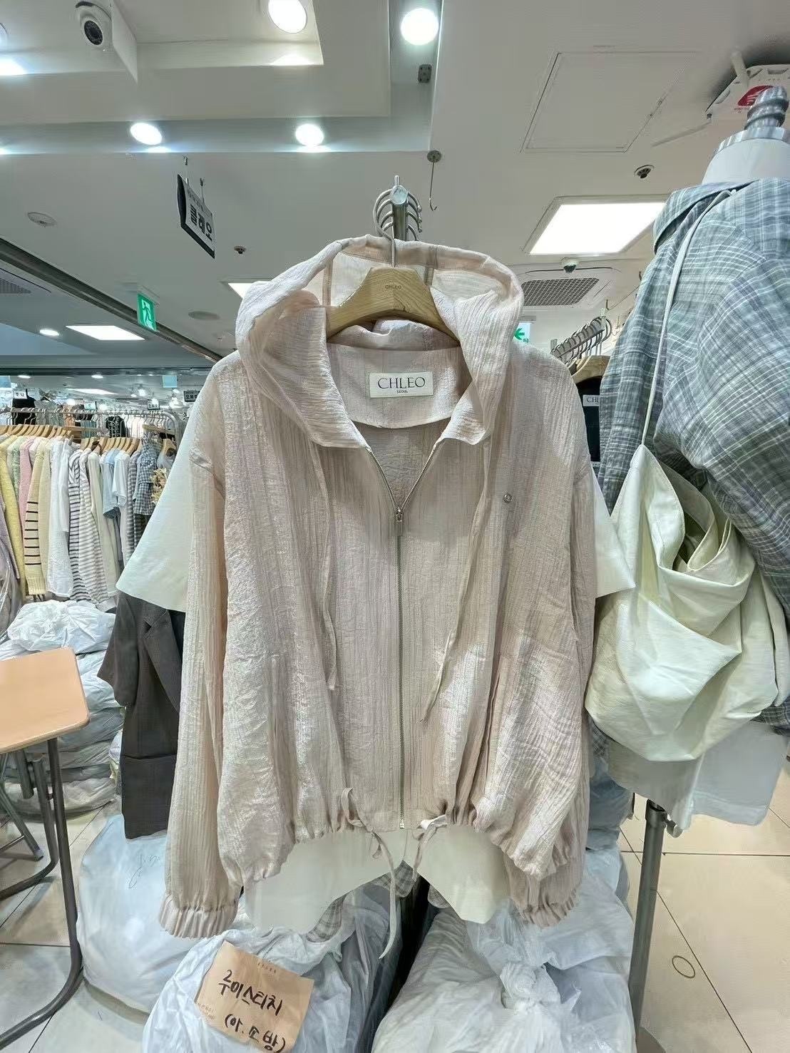 814 正韓細摺微透連帽防曬外套
