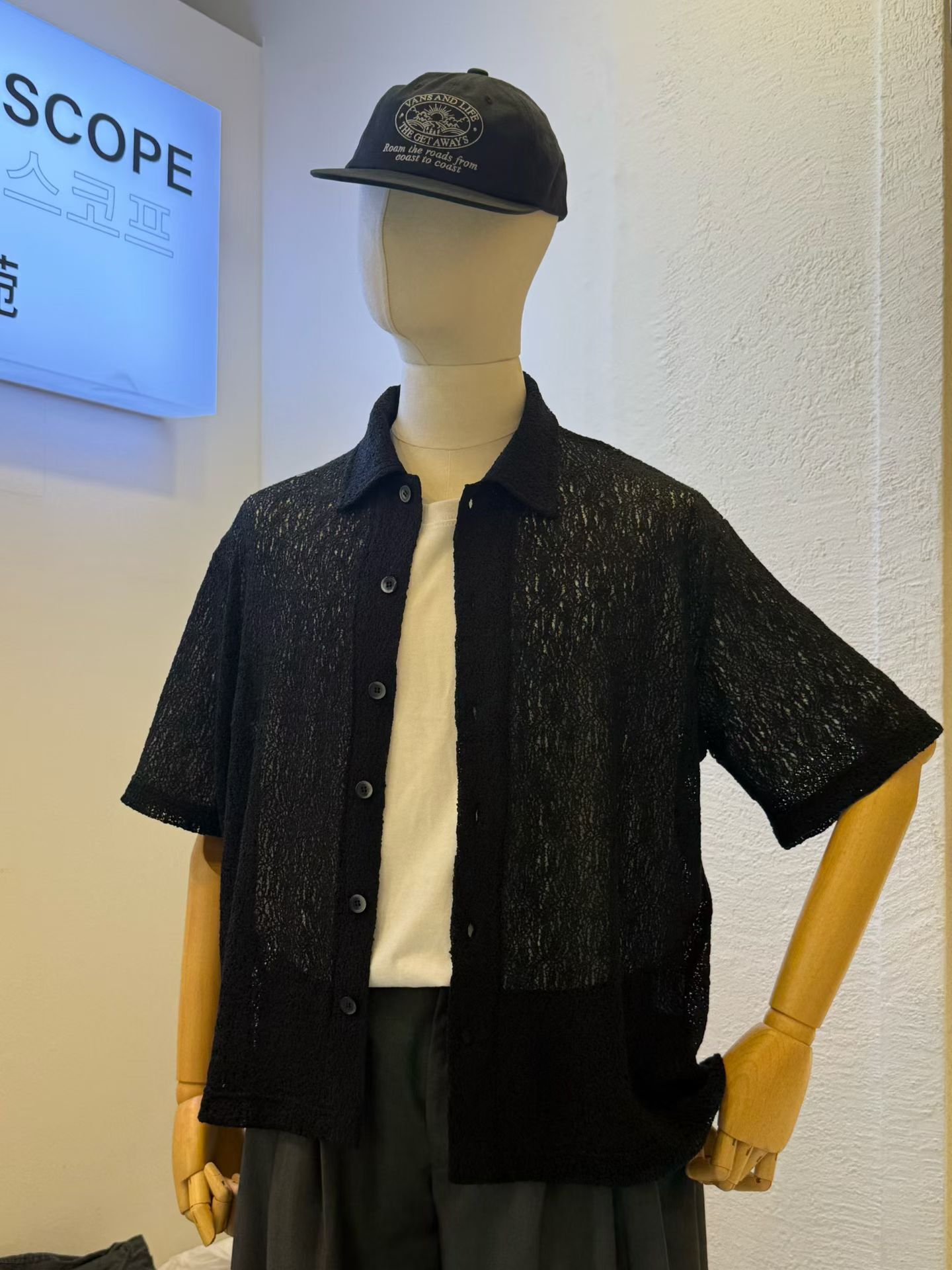 淨色網紋短袖恤衫 kds-028S