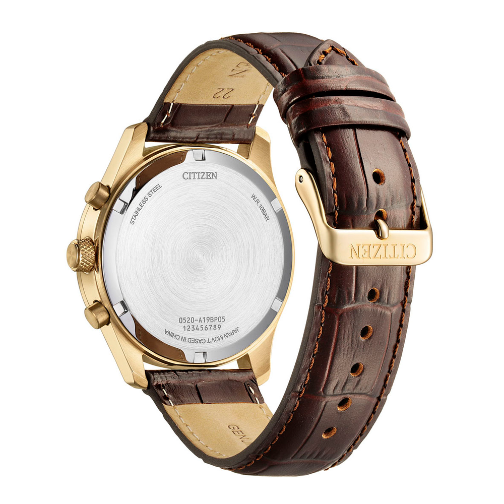 萬年鐘錶 - Citizen 星辰錶  經典款三眼計時石英男錶 AN8193-02H 錶徑42MM