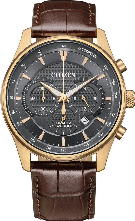萬年鐘錶 - Citizen 星辰錶  經典款三眼計時石英男錶 AN8193-02H 錶徑42MM