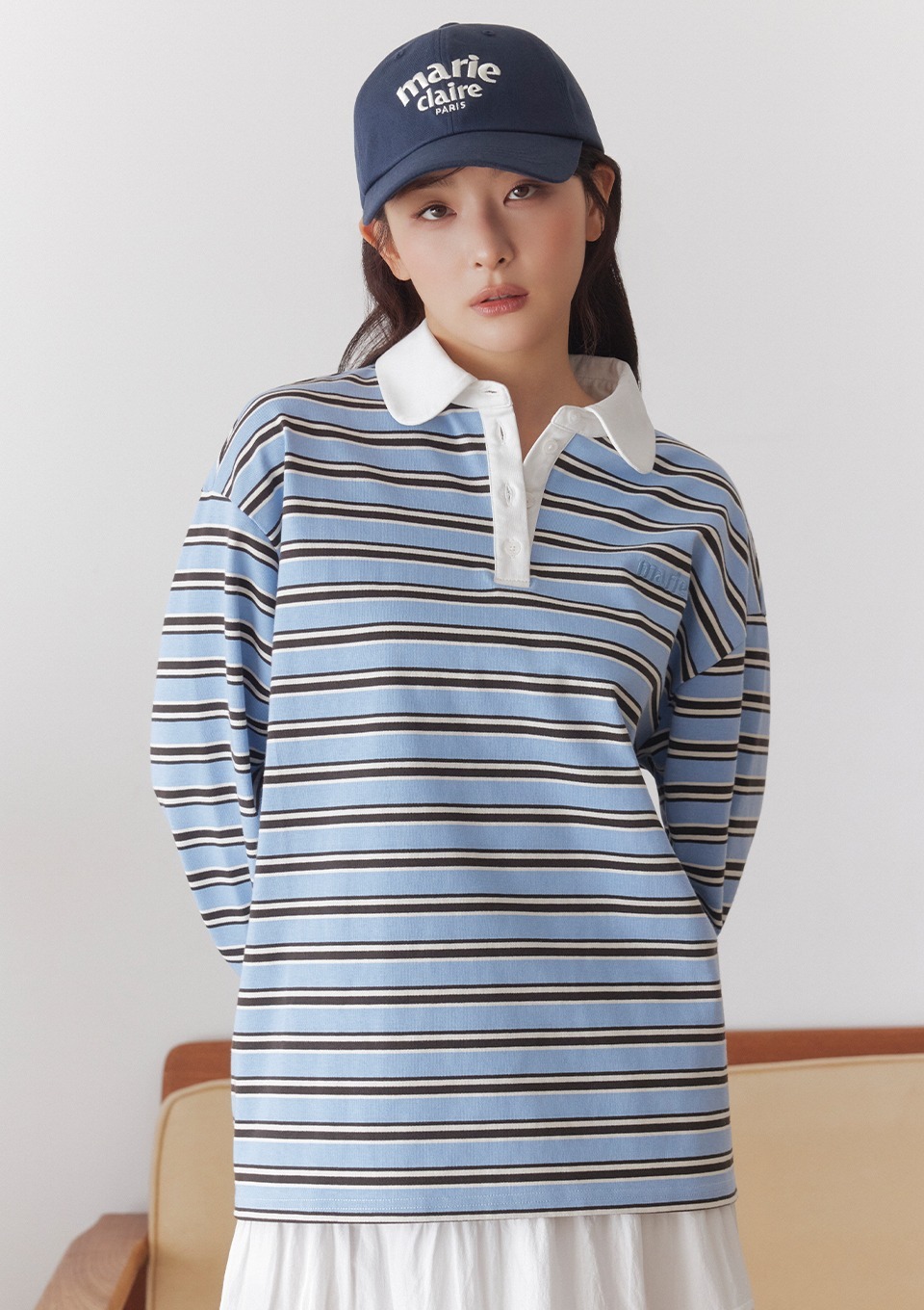Marie Claire｜店主同款間條長袖T (2colors) ling's pick