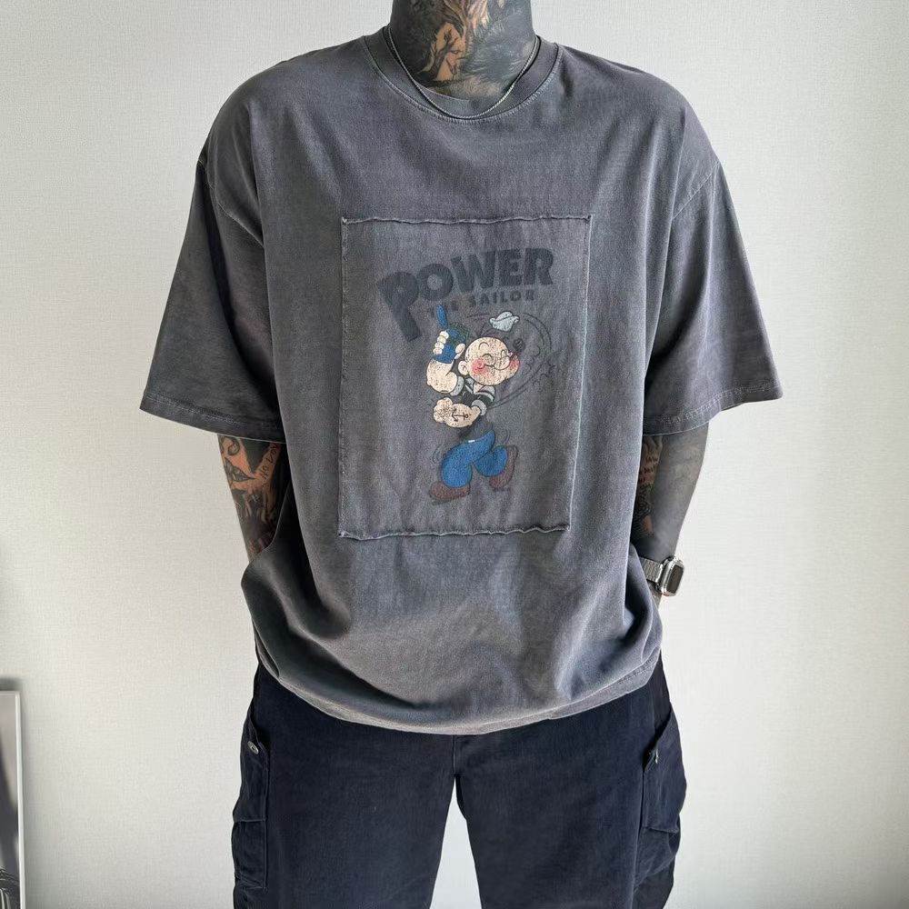 洗水卡通圖案英文字短袖Tee Venetus-006T