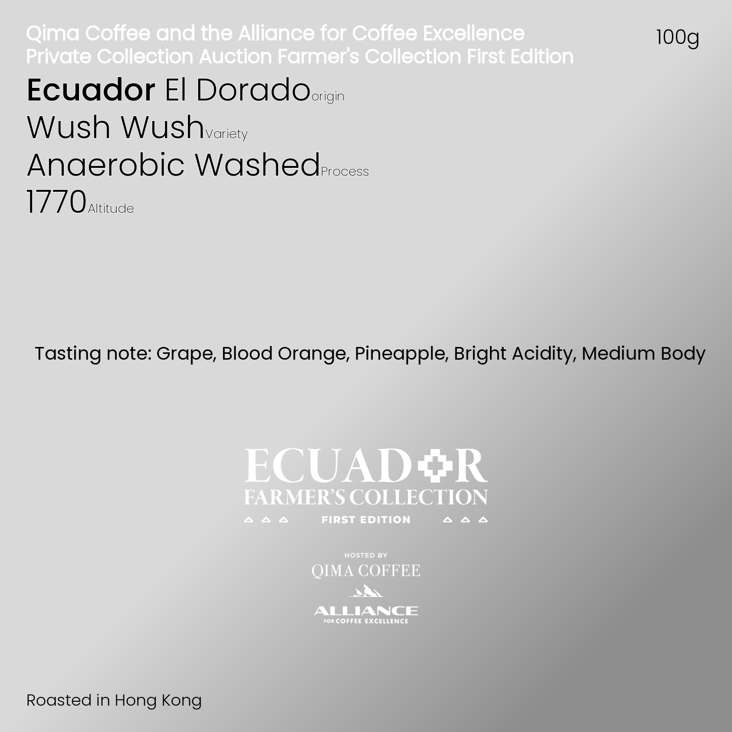厄瓜多爾 El Dorado - Private Collection Auction Farmer's Collection First Edition