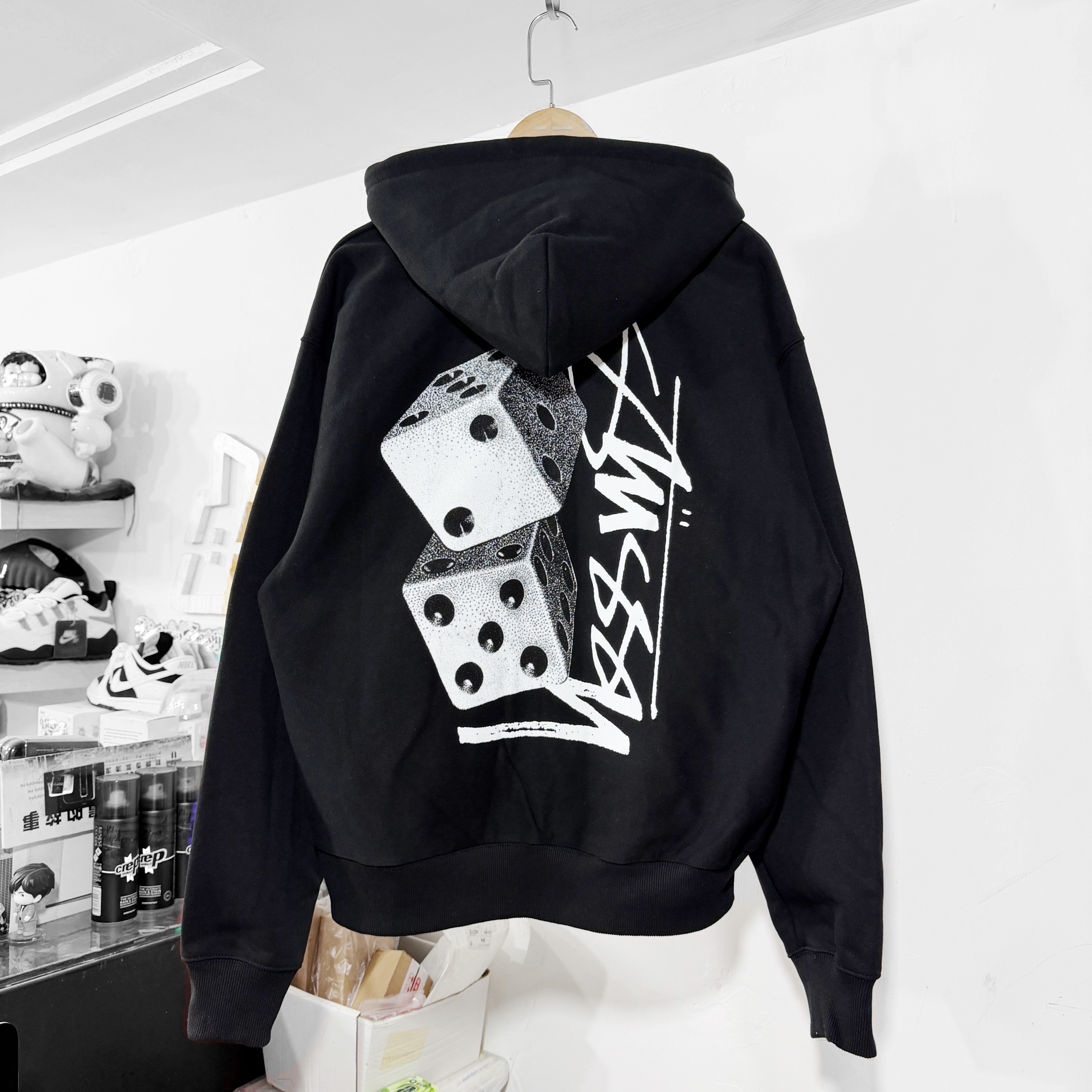STUSSY TALL DICE ZIP HOODIE BLACK 拉鏈外套