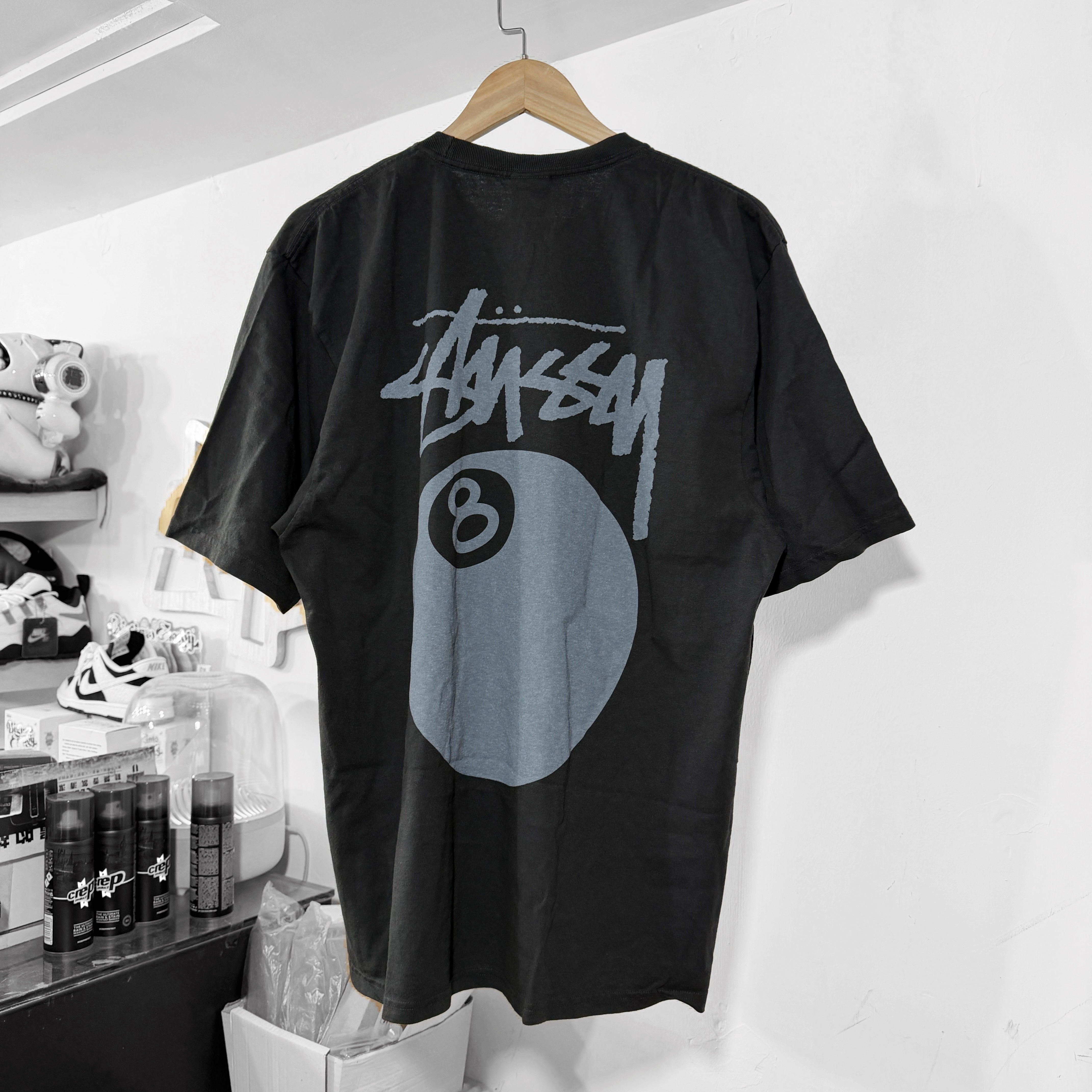 Stussy 8 BALL TEE PIGMENT DYED  Faded Black洗水黑灰 (26年 灰色波)