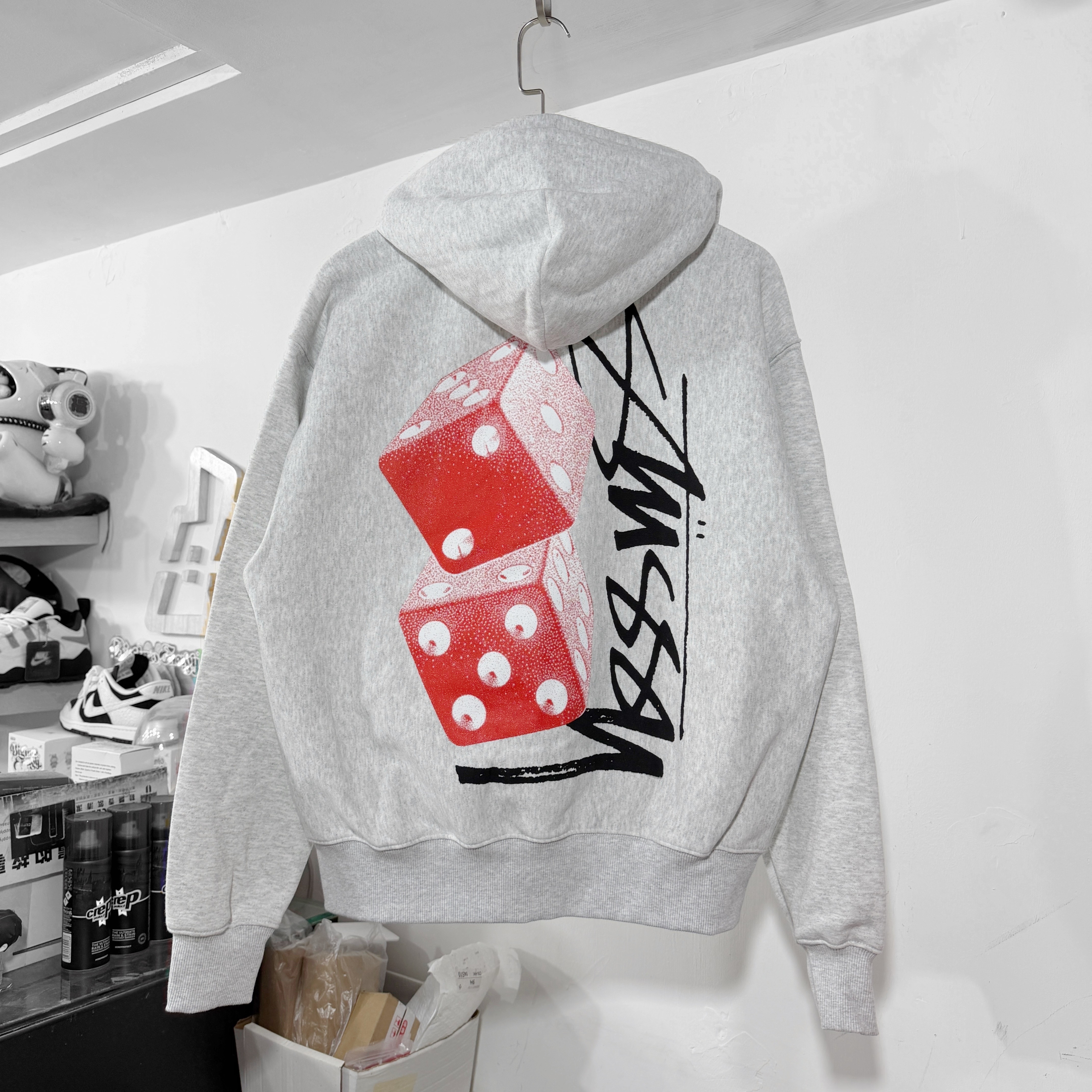 STUSSY TALL DICE ZIP HOODIE  Ash Heather 拉鏈外套