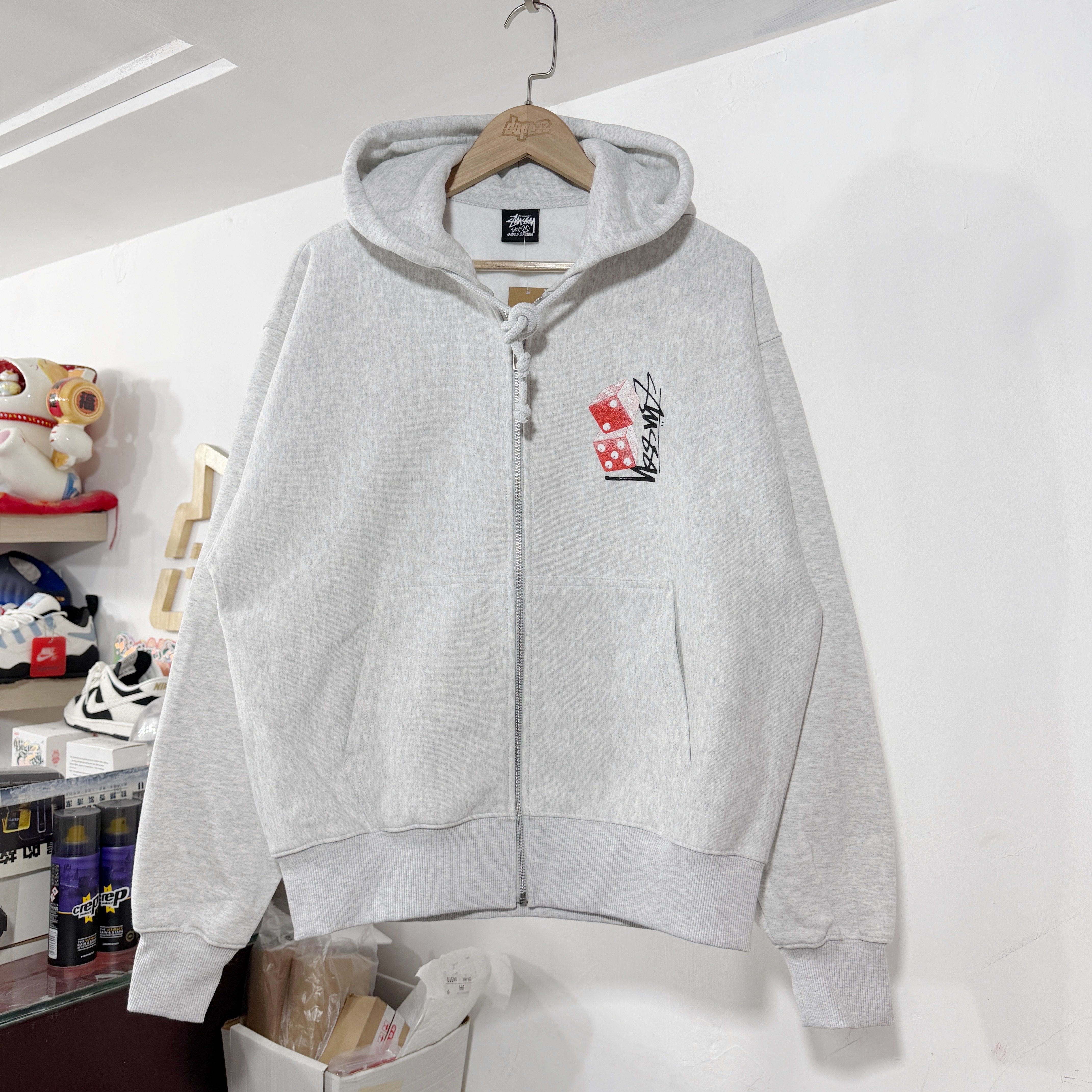 STUSSY TALL DICE ZIP HOODIE  Ash Heather 拉鏈外套