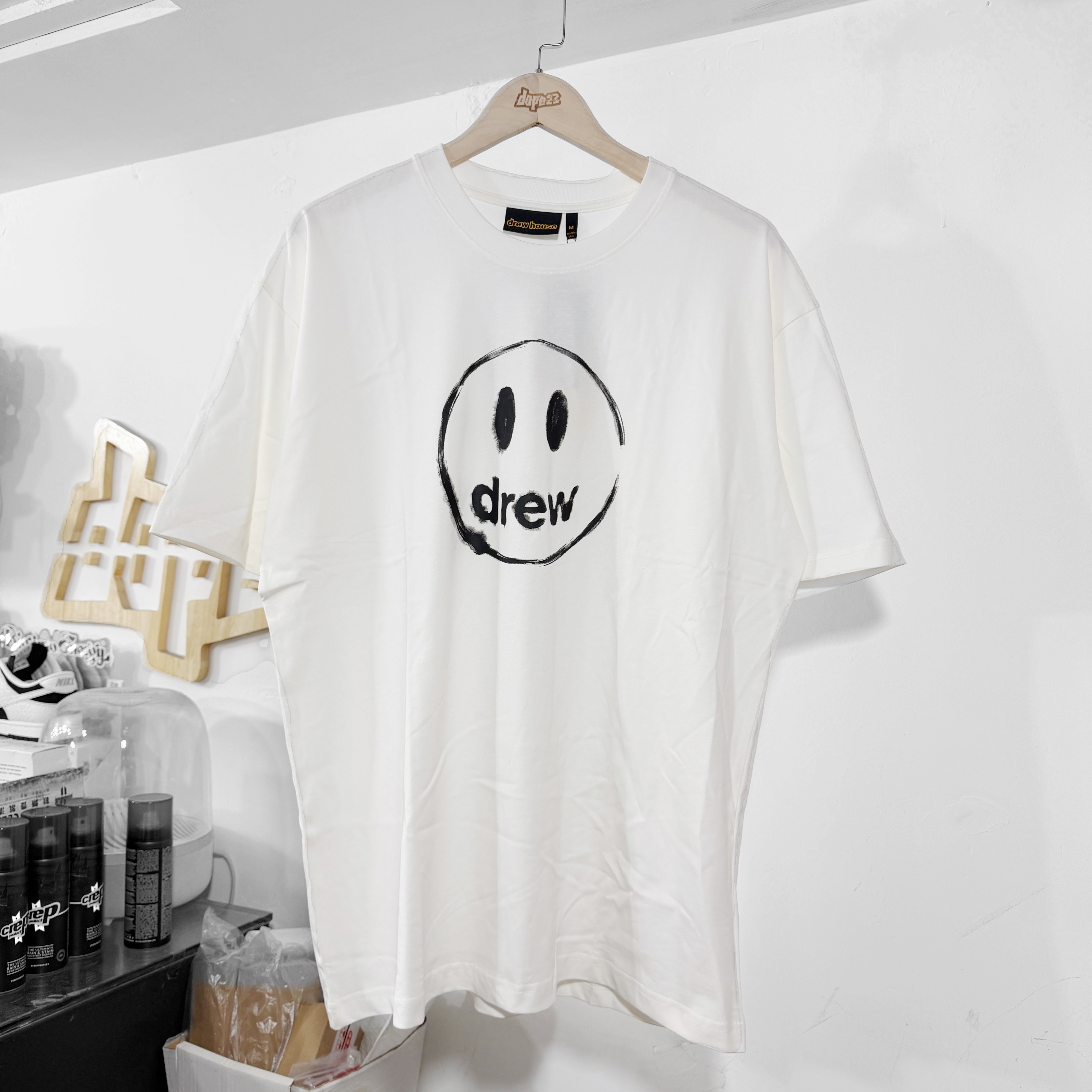 Drew House SS26 Ink Wash Mascot 水墨塗鴉短袖 Natural米色