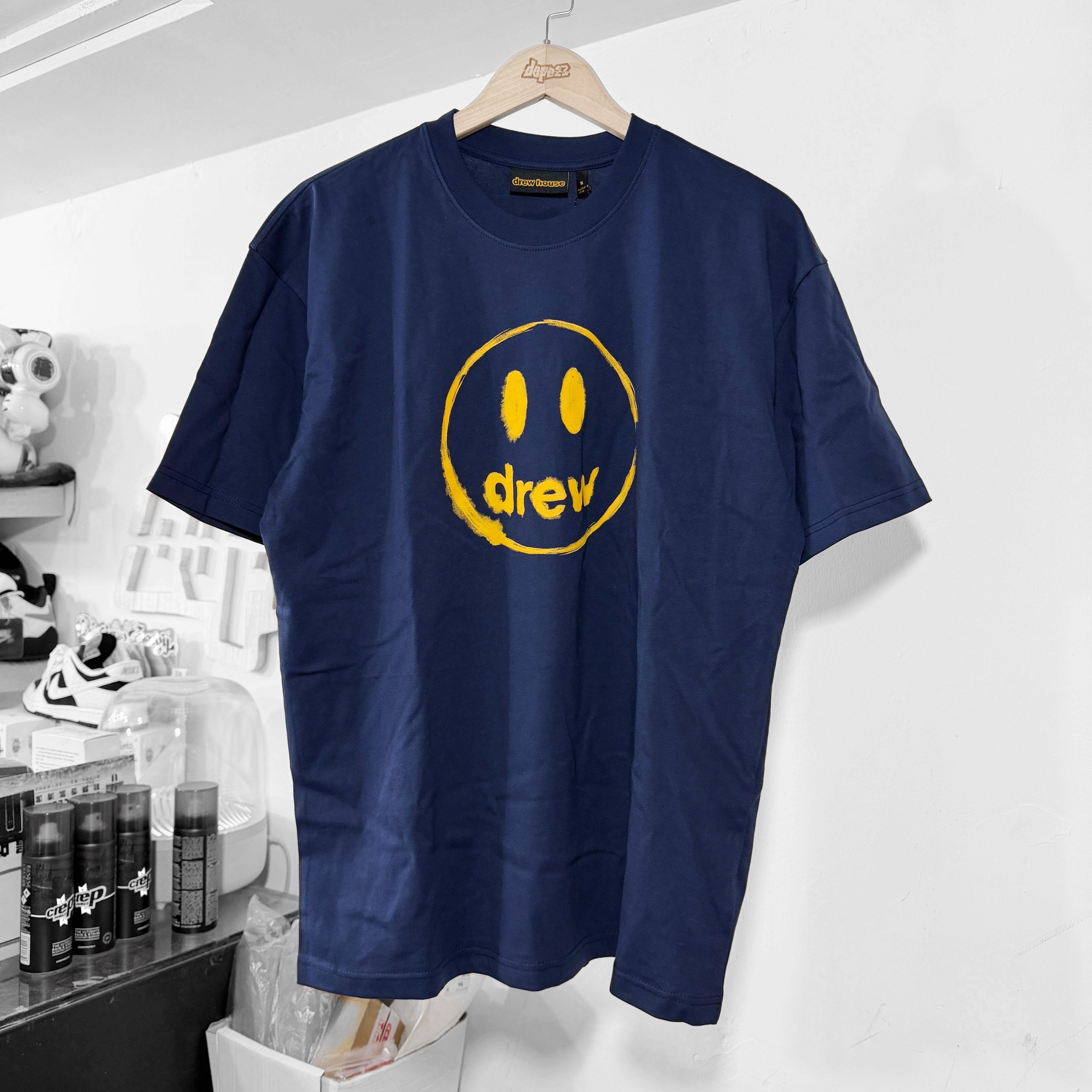 Drew House SS26 Ink Wash Mascot 水墨塗鴉短袖 Navy
