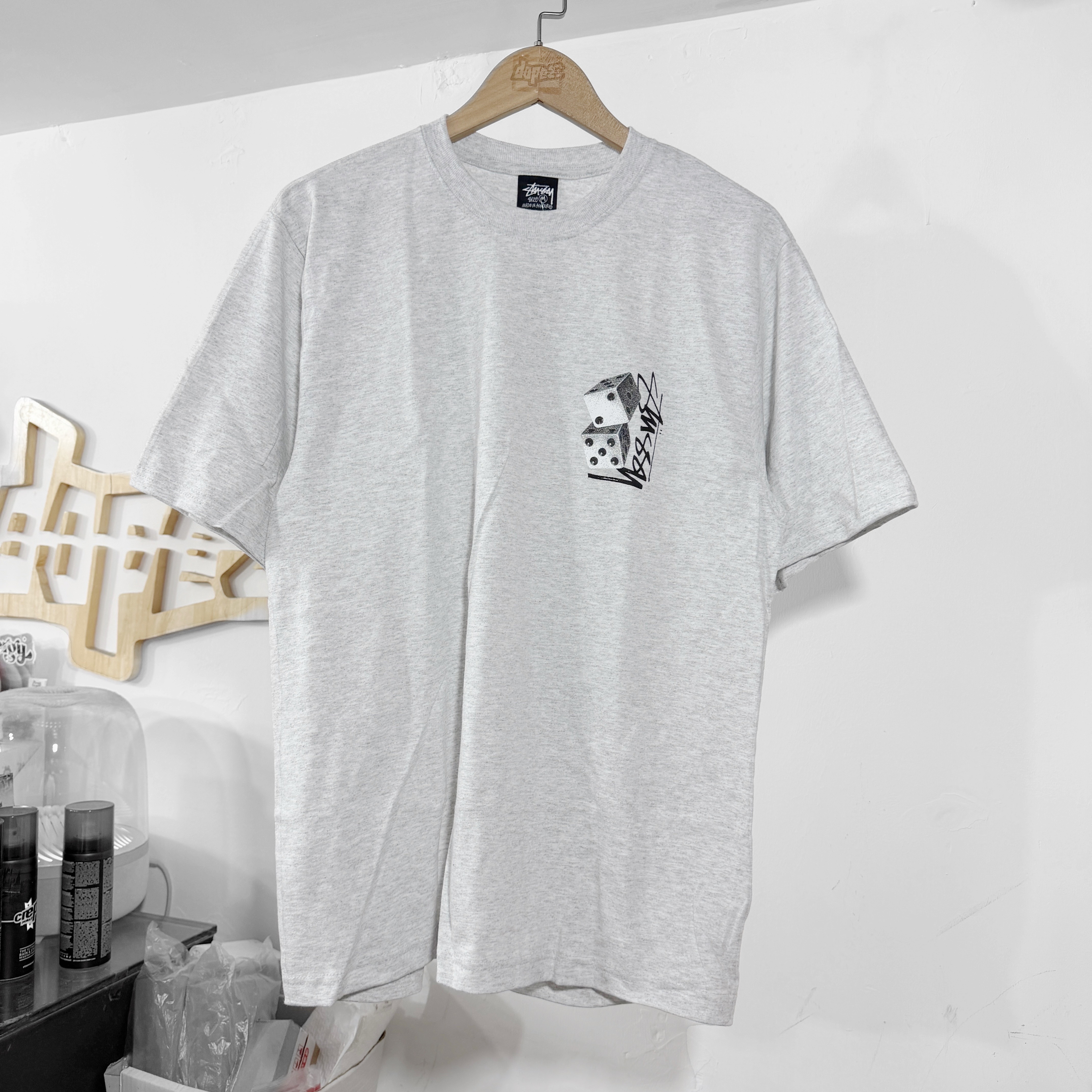 STUSSY SS26 TALL DICE TEE ASH HEATHER 灰色