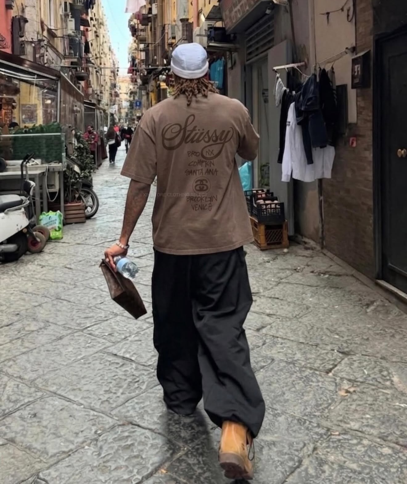 STUSSY SS26 WORLD TOUR TEE Sun Faded Brown 洗水棕色