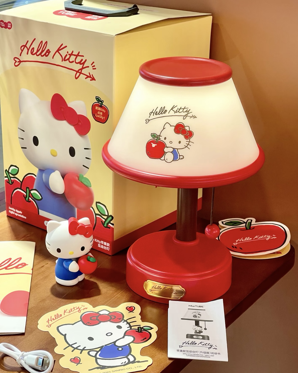 <正版授權>HELLO KITTY 蘋果款 檯燈造型 小夜燈 擺件