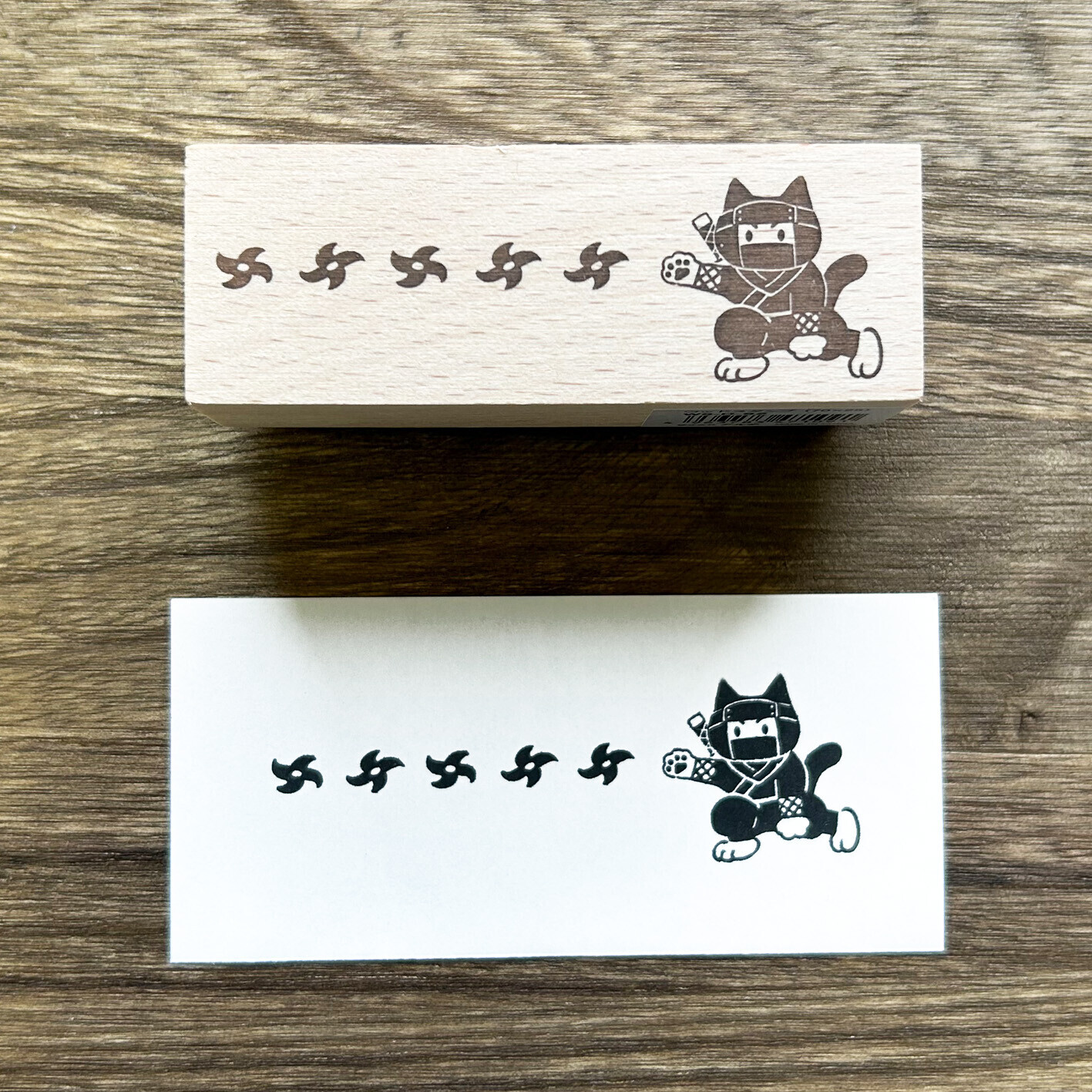 忍者貓 木製印章｜日本 ARTE