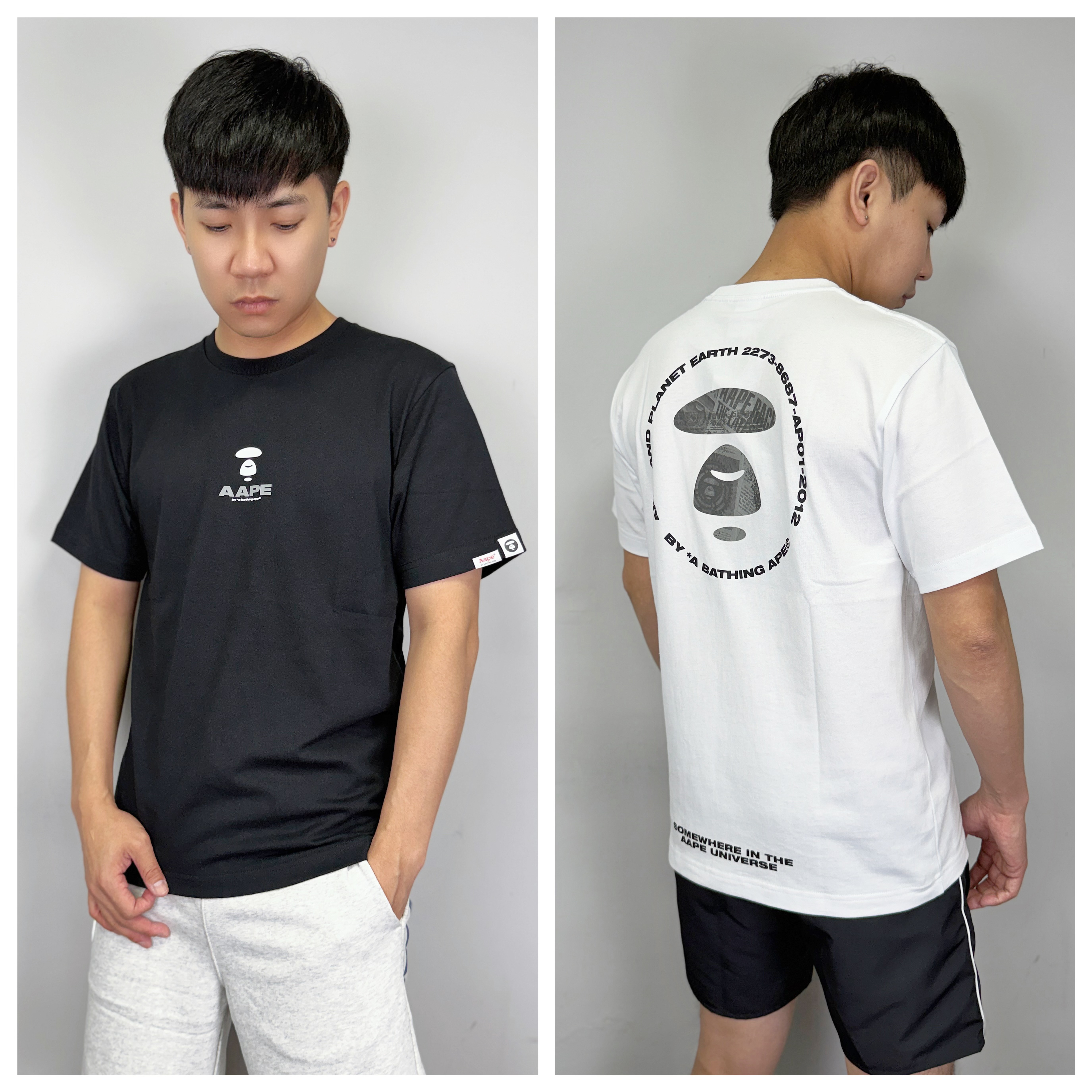 AAPE 背後圓環字母猿猴 短袖上衣 短T