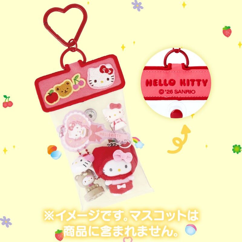 日本 Sanrio 扭蛋玩具俱樂部系列 - 透明啪啪袋連心形扣