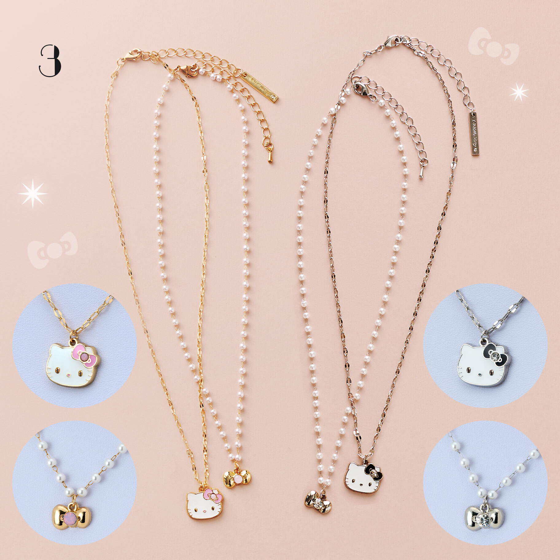 日本 Sanrio I Love Hello Kitty 系列 - 頸鍊2件套