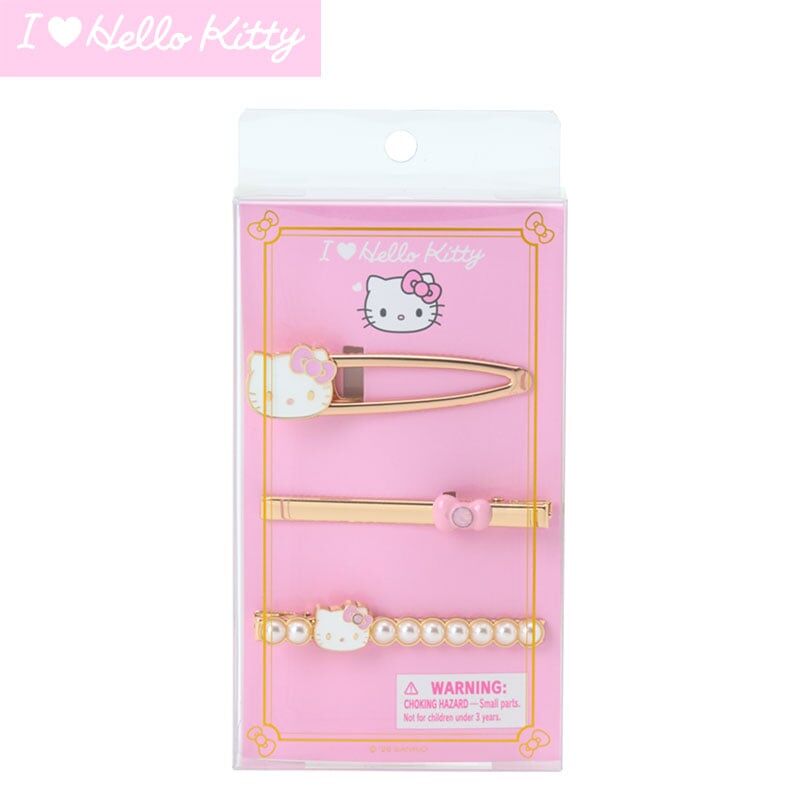 日本 Sanrio I Love Hello Kitty 系列 - 髮夾3件組