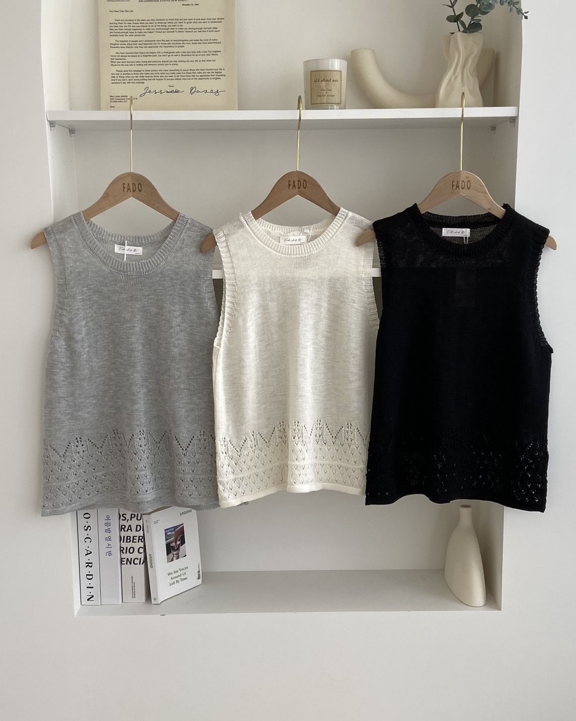 法朵Fado shop｜鏤空緹花針織背心 110B011 三色