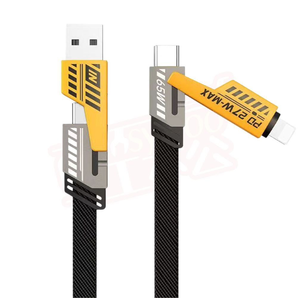四合一快充充電線-1M｜TYPE-C 快充線 數據線 現貨 65W 平板 蘋果 安卓 三星【輕鬆購五金百貨】