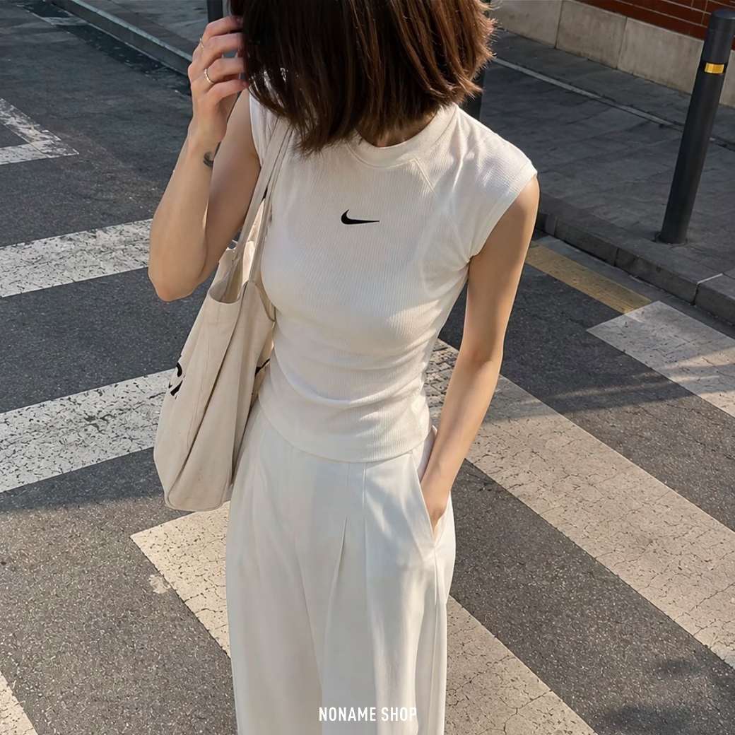 NIKE Sportswear Chill Knit 羅紋 微短版 短袖 兩色 (女款)