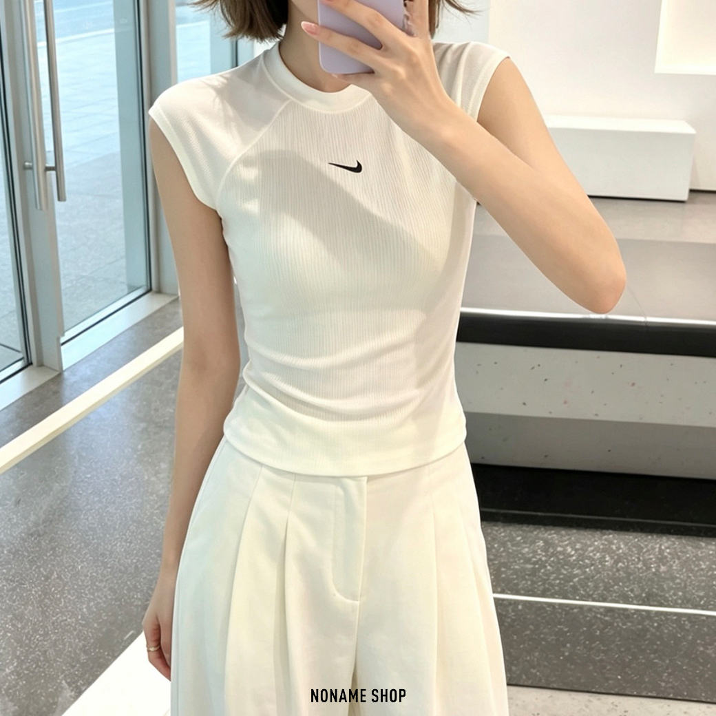 NIKE Sportswear Chill Knit 羅紋 微短版 短袖 兩色 (女款)