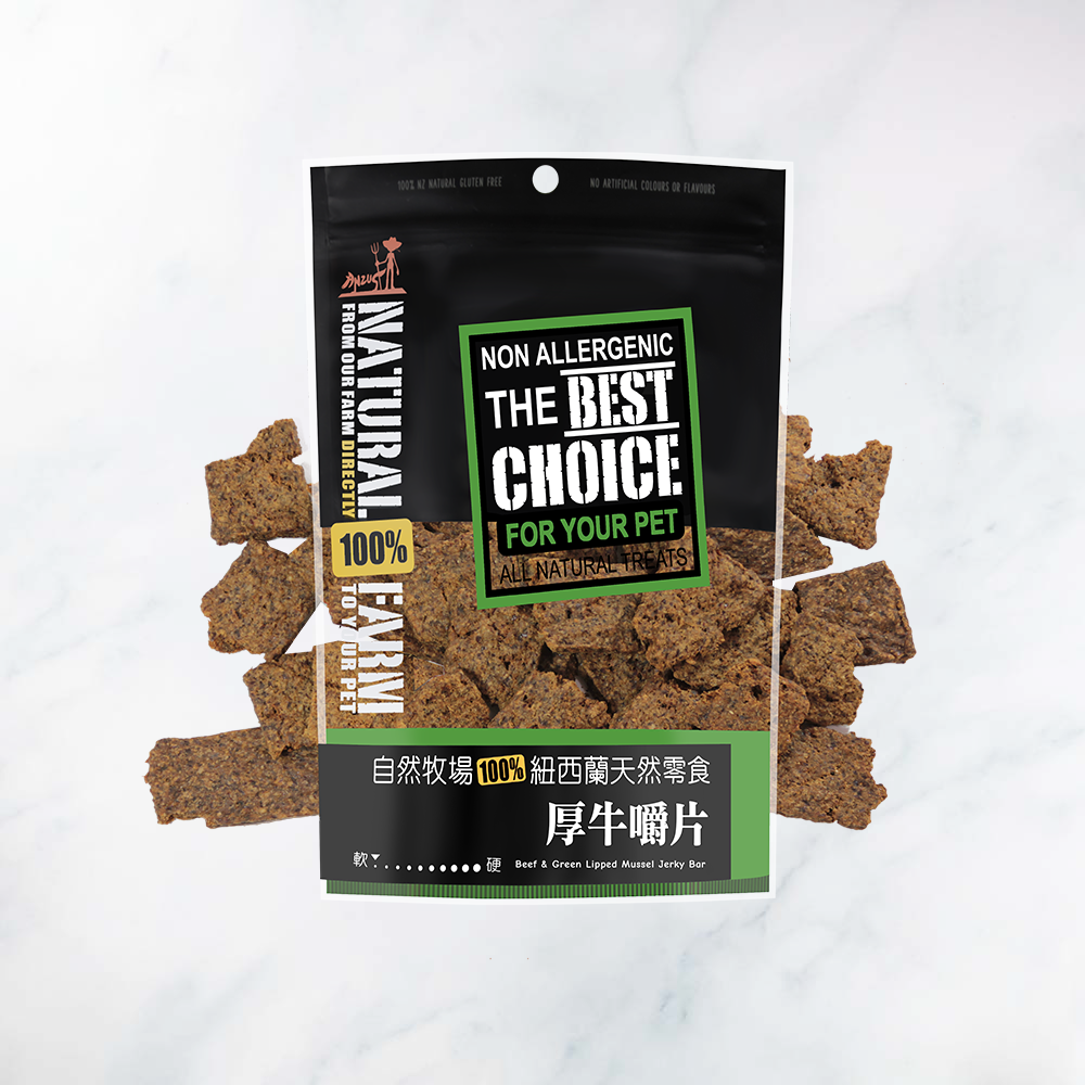 Natural Farm．Beef & Green Lipped Mussel Jerky Bar