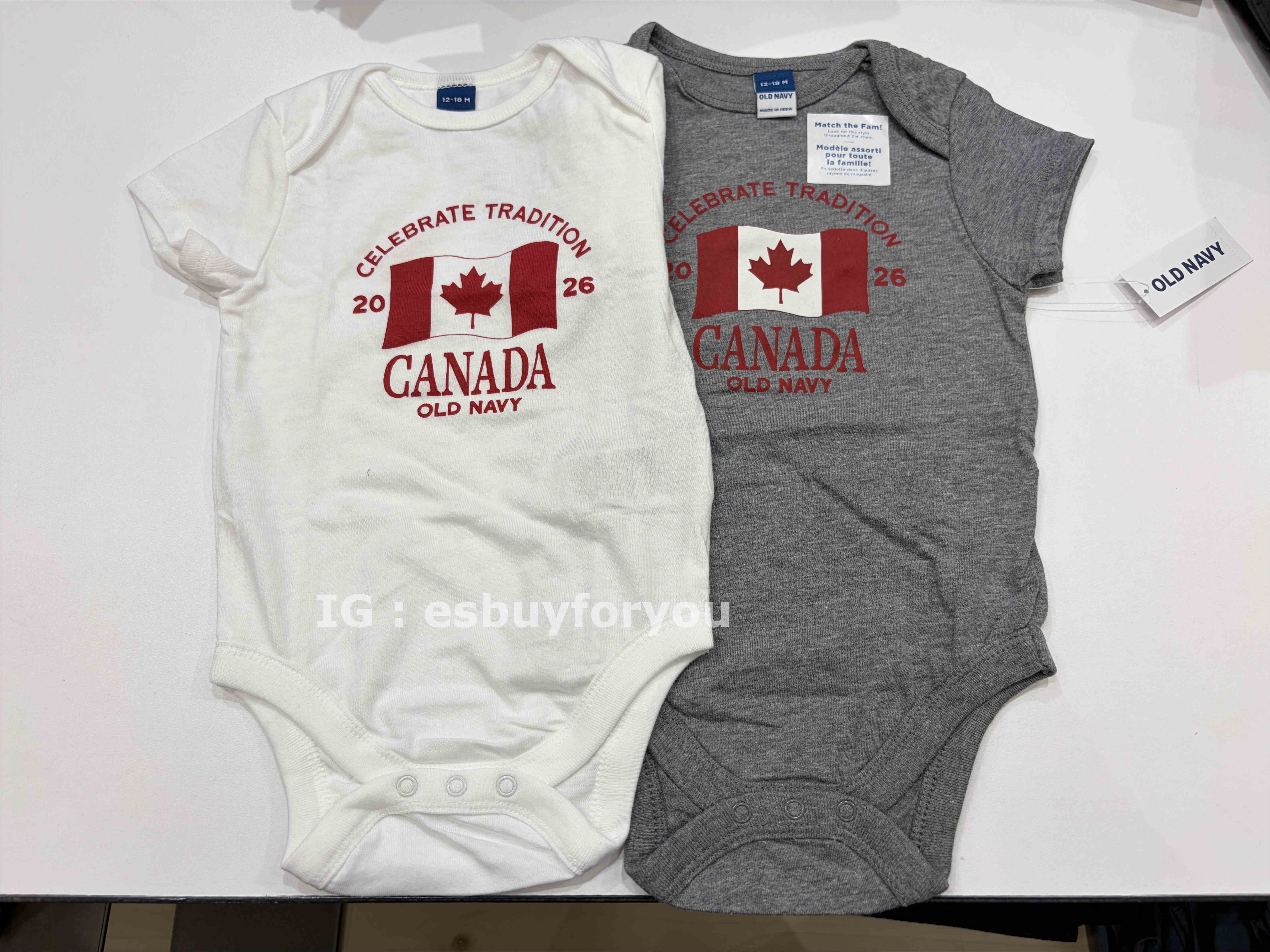 Old Navy BABY 加拿大限定款 2026楓葉 包屁衣 (2色)