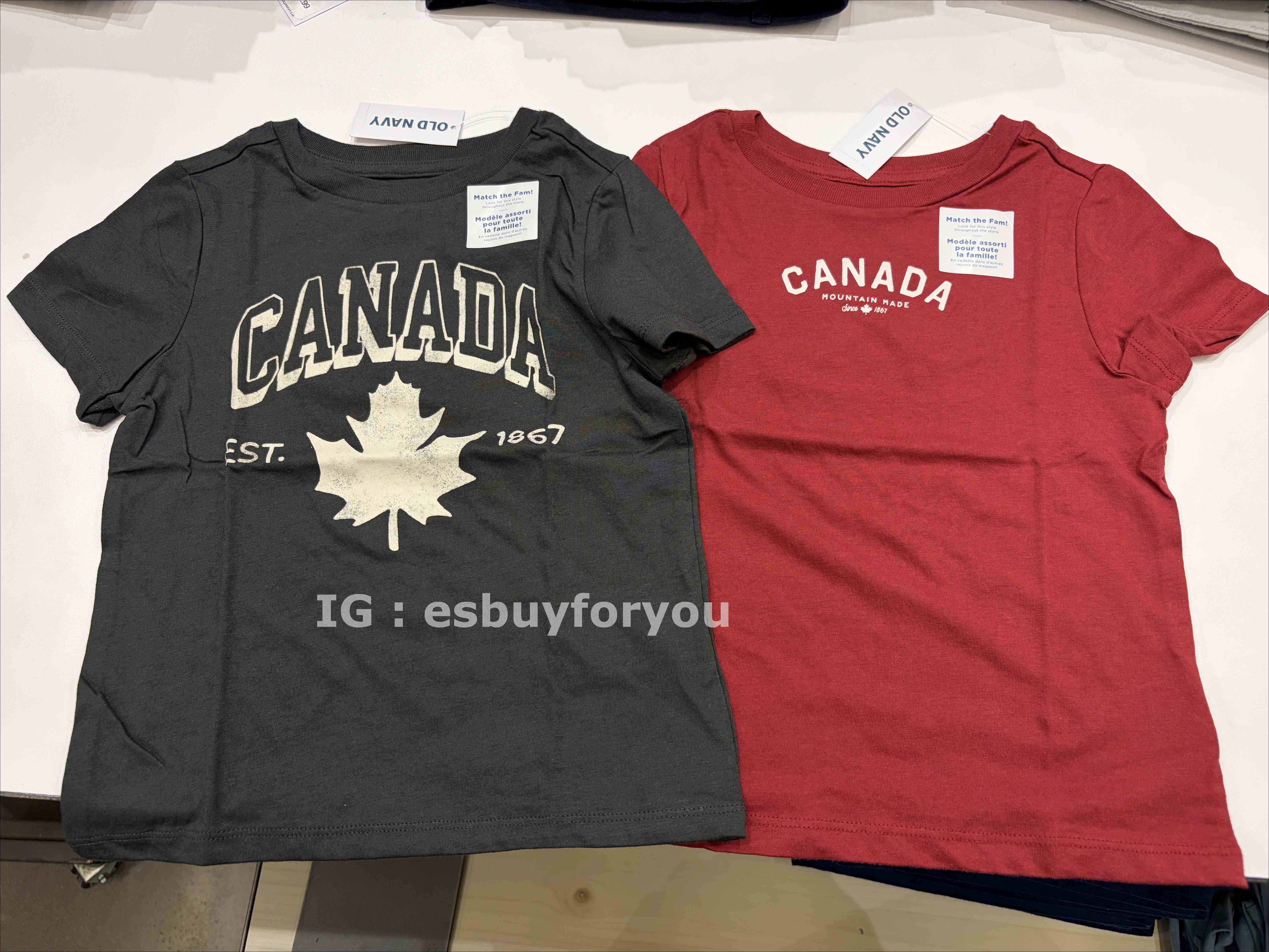 Old Navy 小童 加拿大限定款 圖案 短TEE (2色)