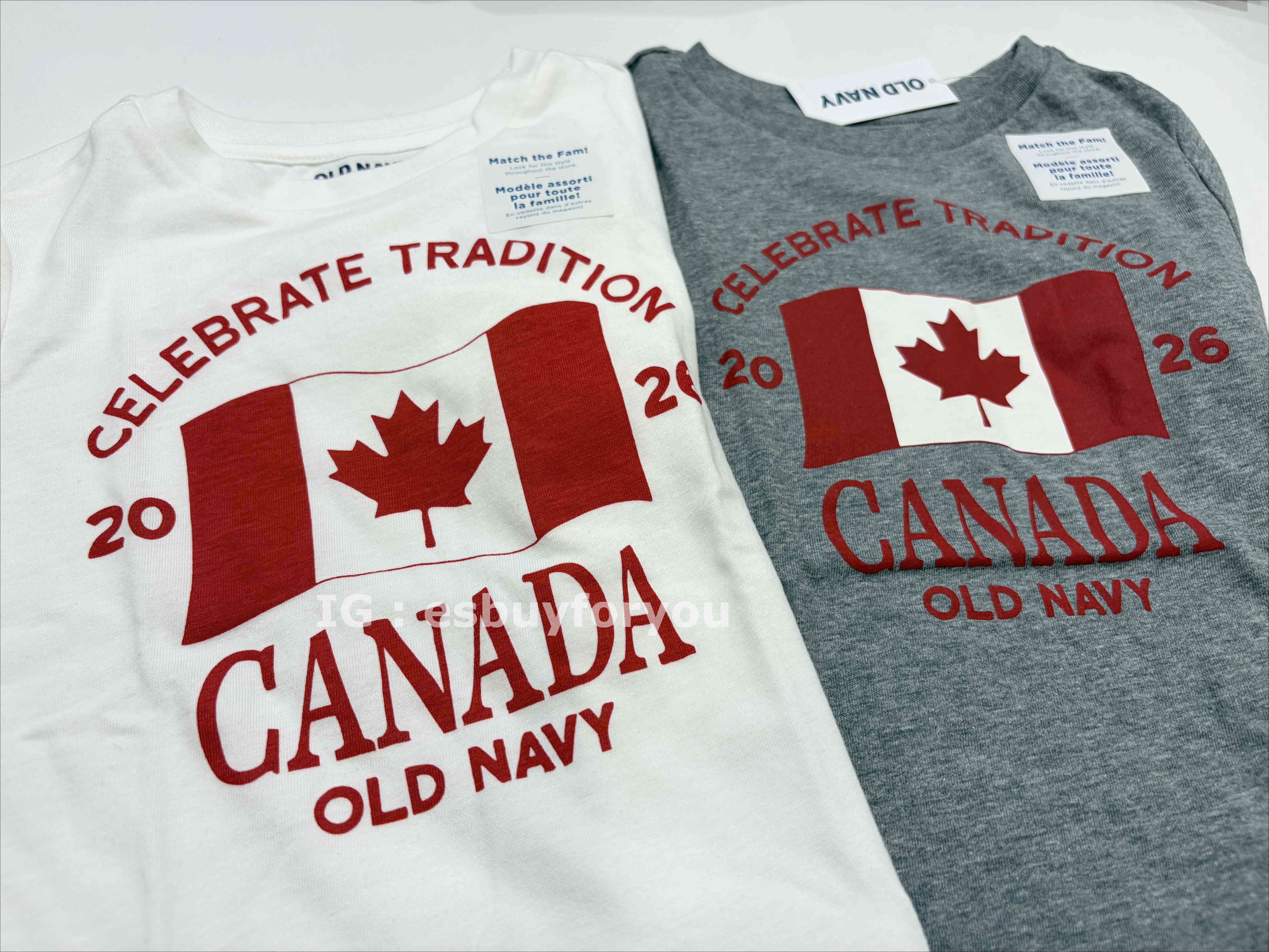 Old Navy 小童 加拿大限定款 2026楓葉圖案 短TEE (2色)