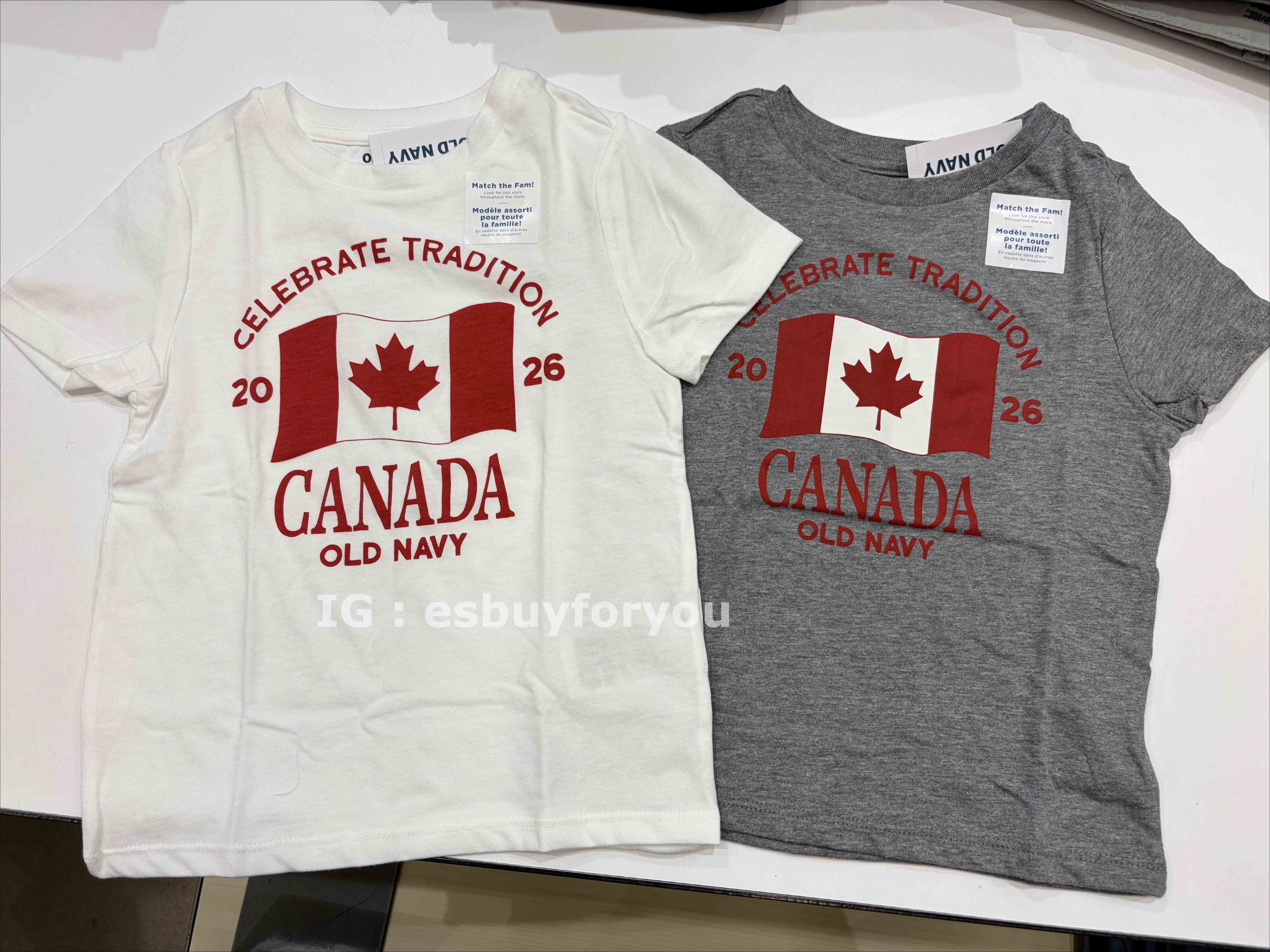 Old Navy 小童 加拿大限定款 2026楓葉圖案 短TEE (2色)