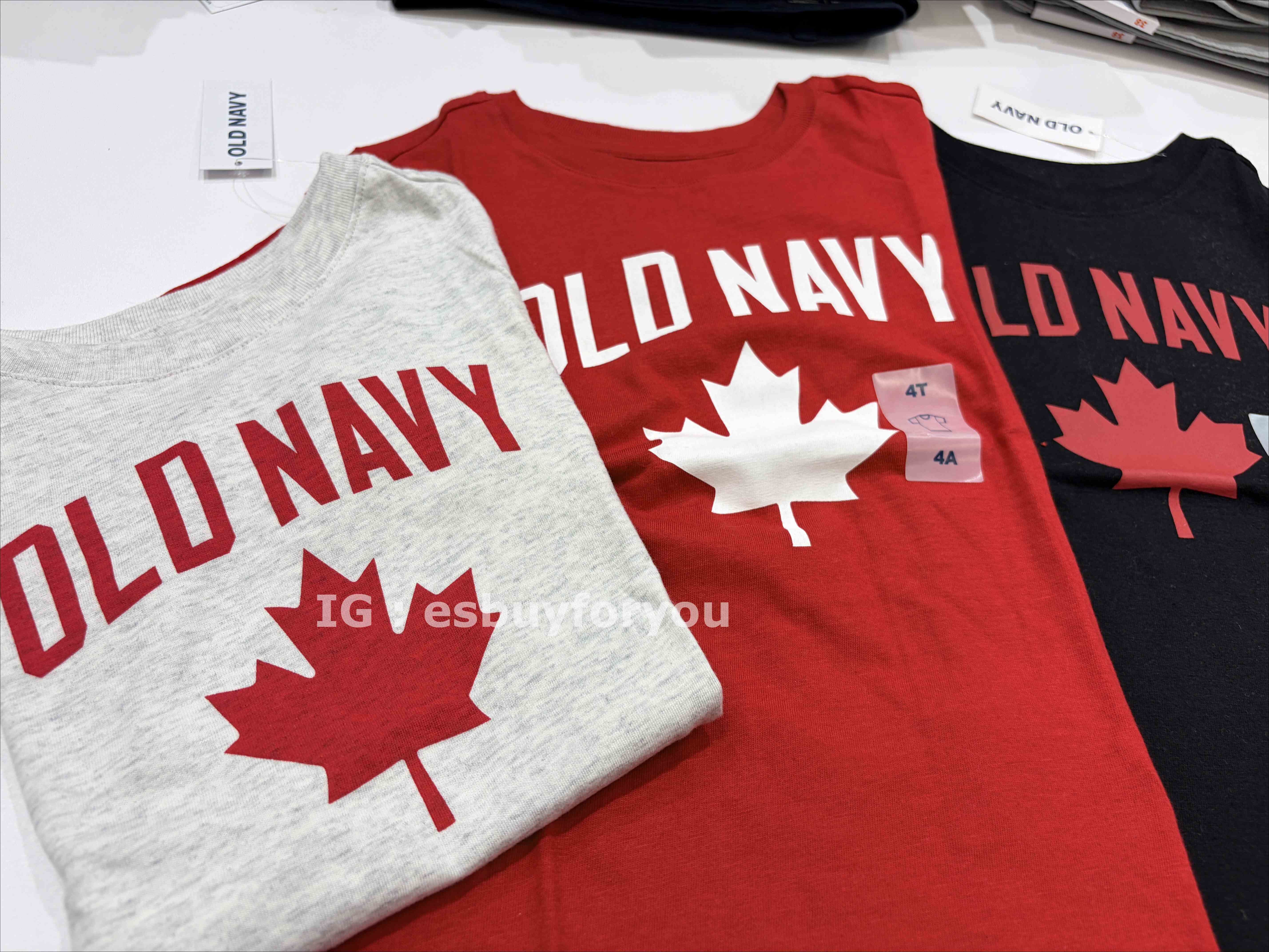 Old Navy 小童 加拿大限定款 楓葉圖案 短TEE (3色)