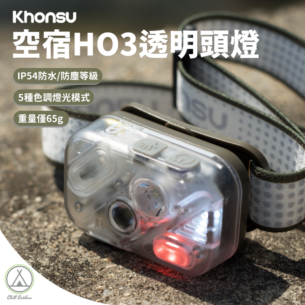 Khonsu空宿 HO3透明頭燈（燈+頭帶+收納盒）