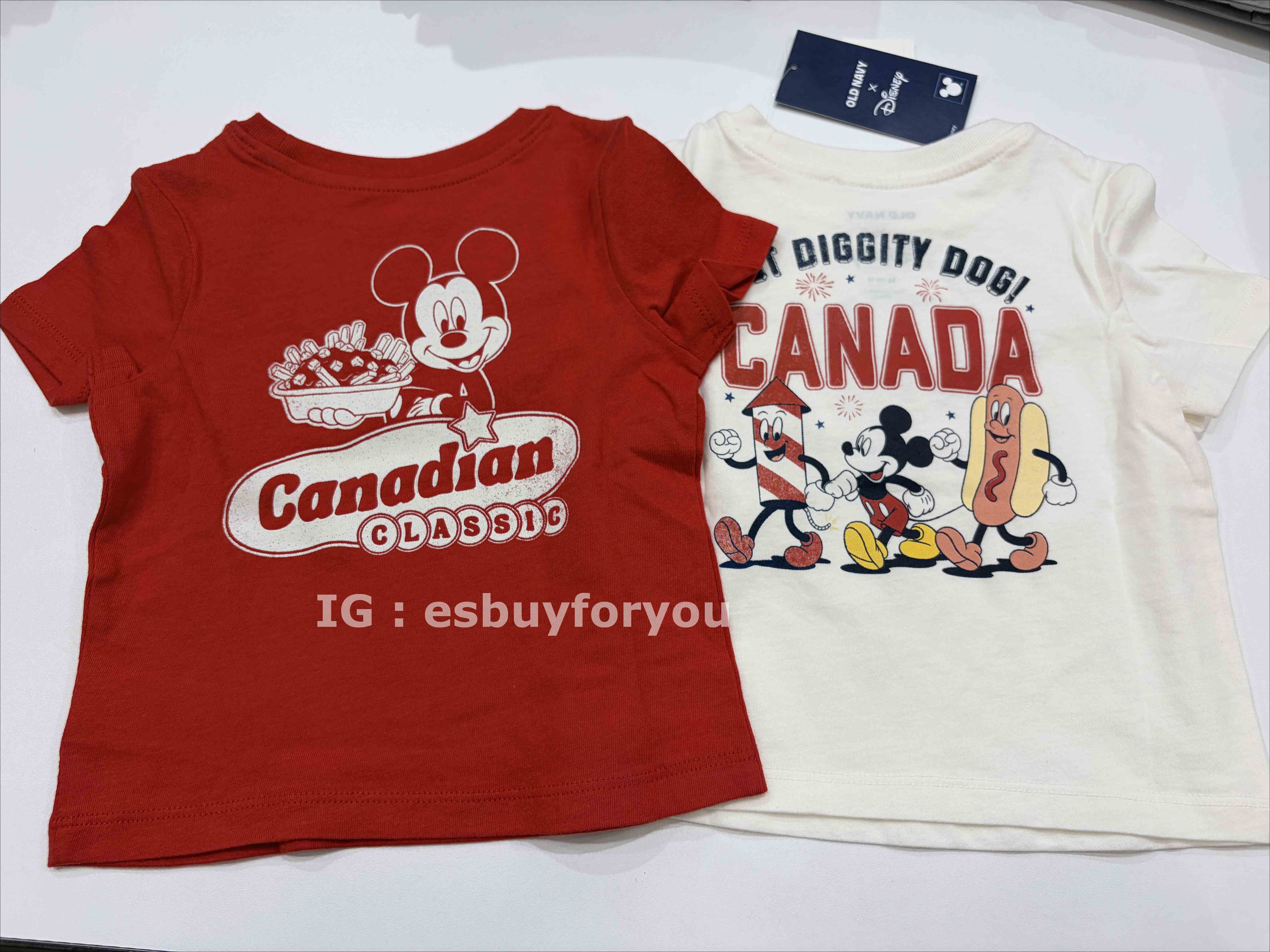 Old Navy 小童 迪士尼聯名 加拿大限定 正反圖案 短TEE (2色)
