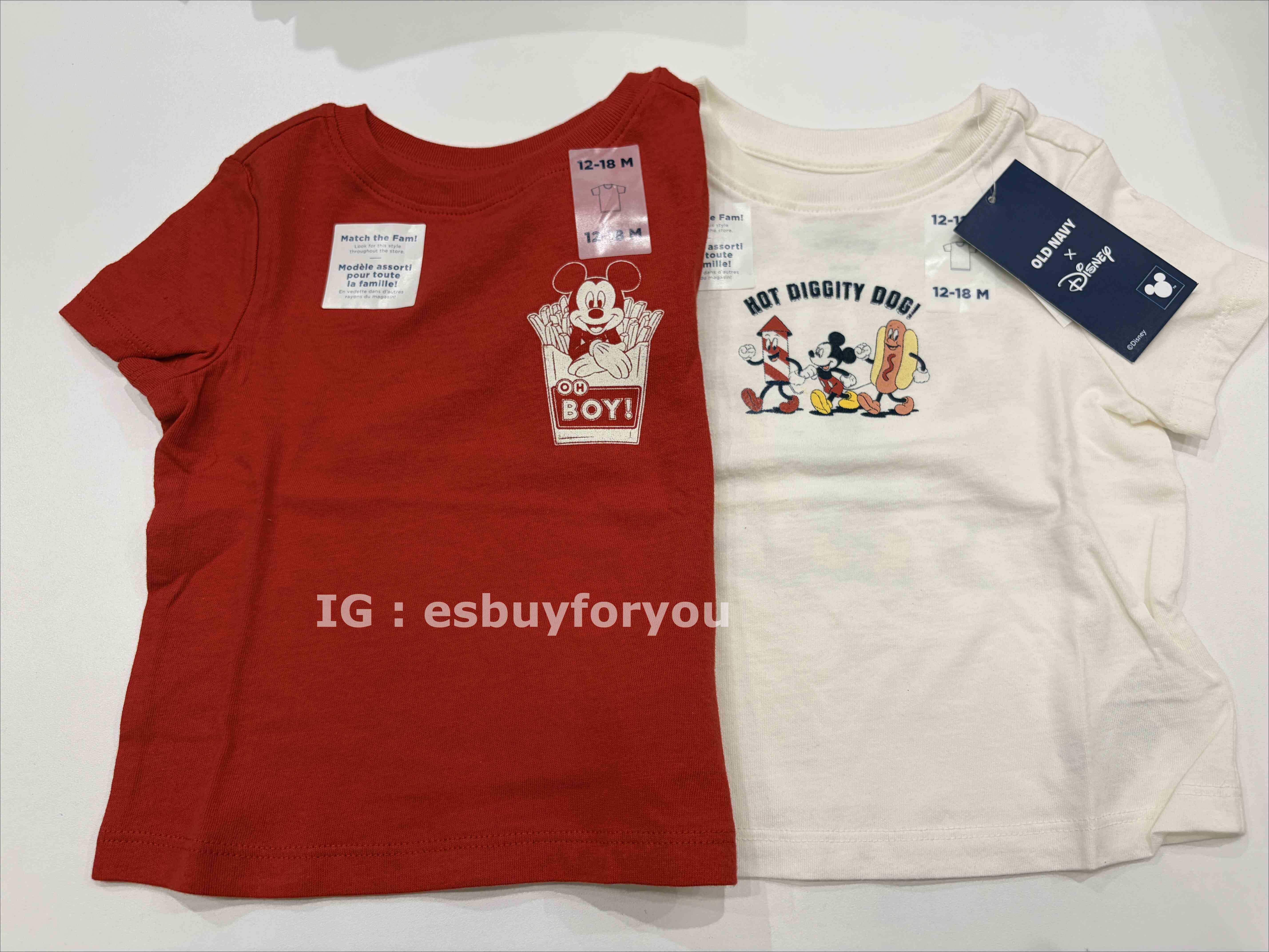 Old Navy 小童 迪士尼聯名 加拿大限定 正反圖案 短TEE (2色)